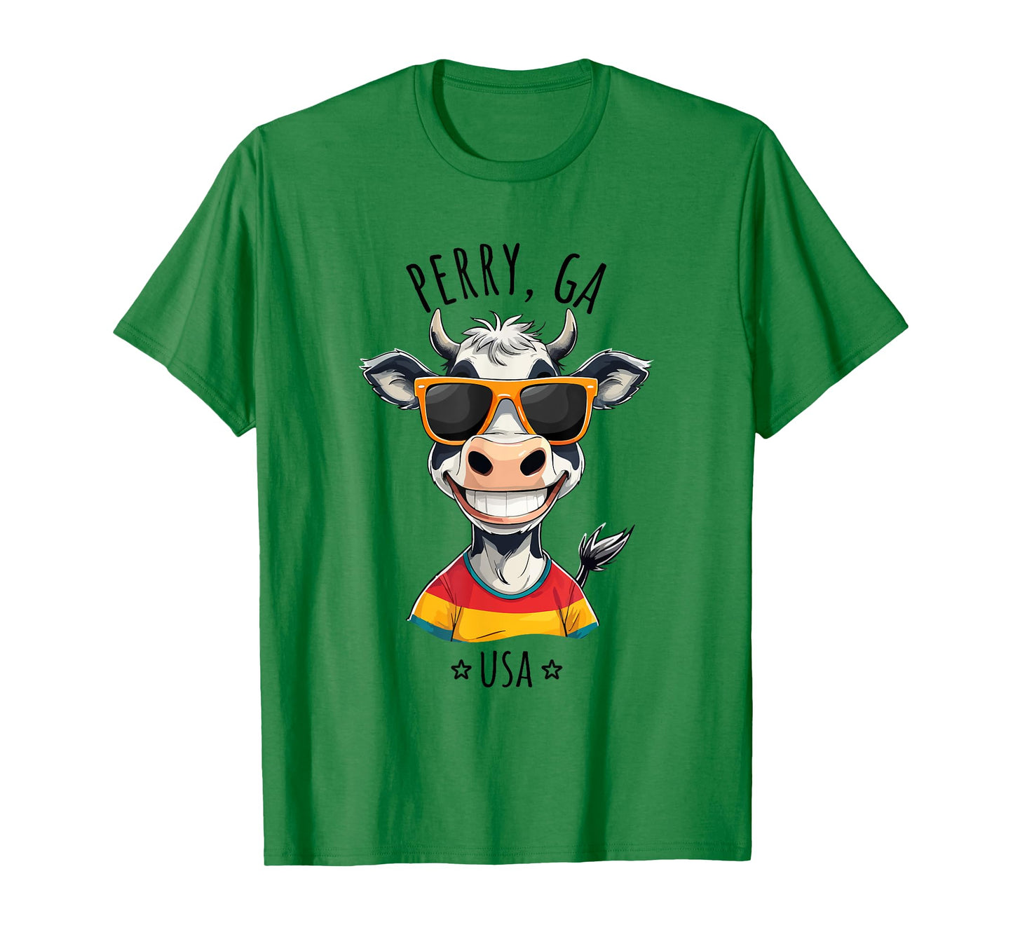 Perry GA USA Funny Cow Cartoon Design T-Shirt