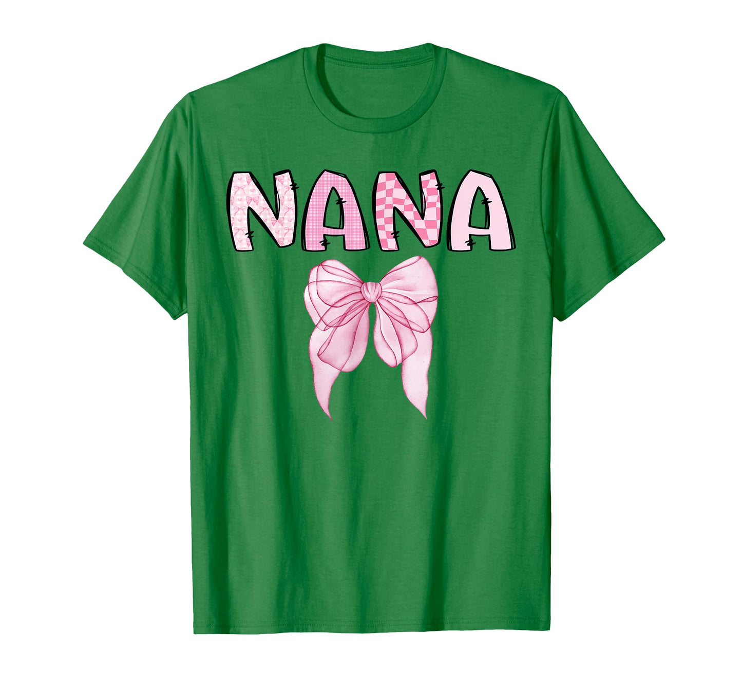 Nana Birthday Girl Matching Coquette Pink Bow T-Shirt