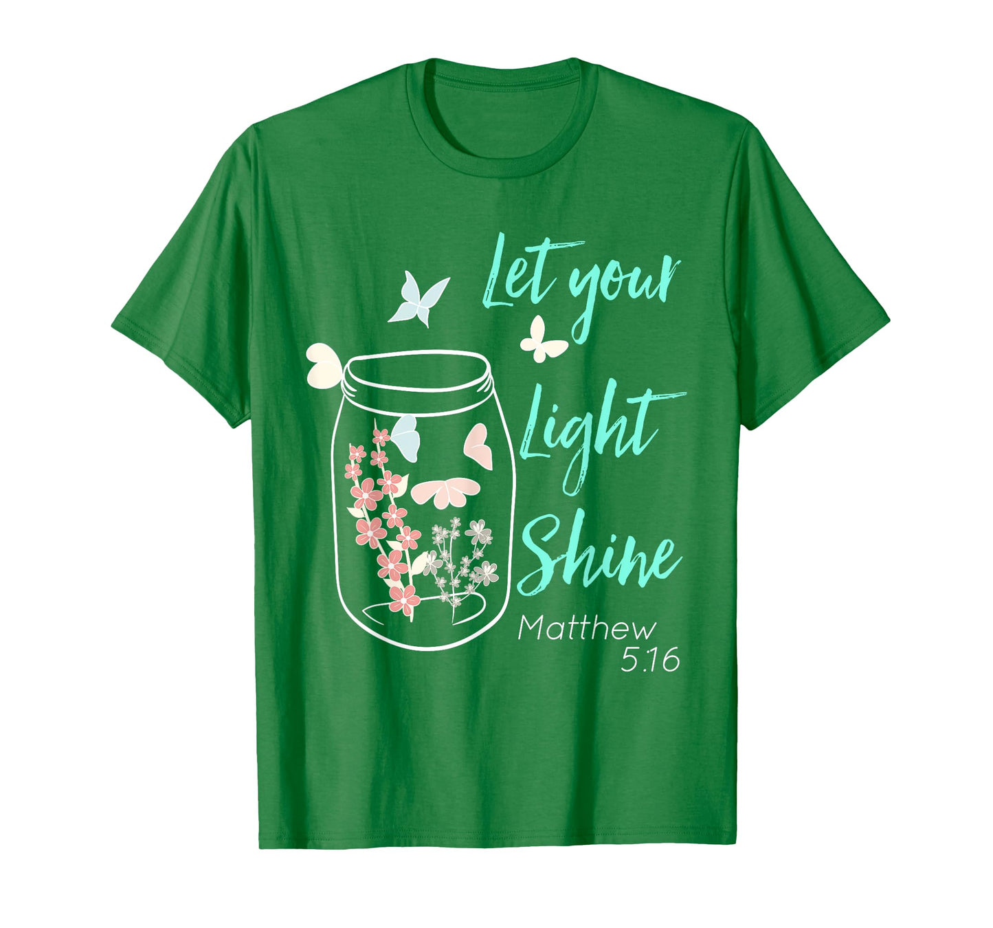 Let Your Light Shine Jar Flowers Butterfly T-Shirt
