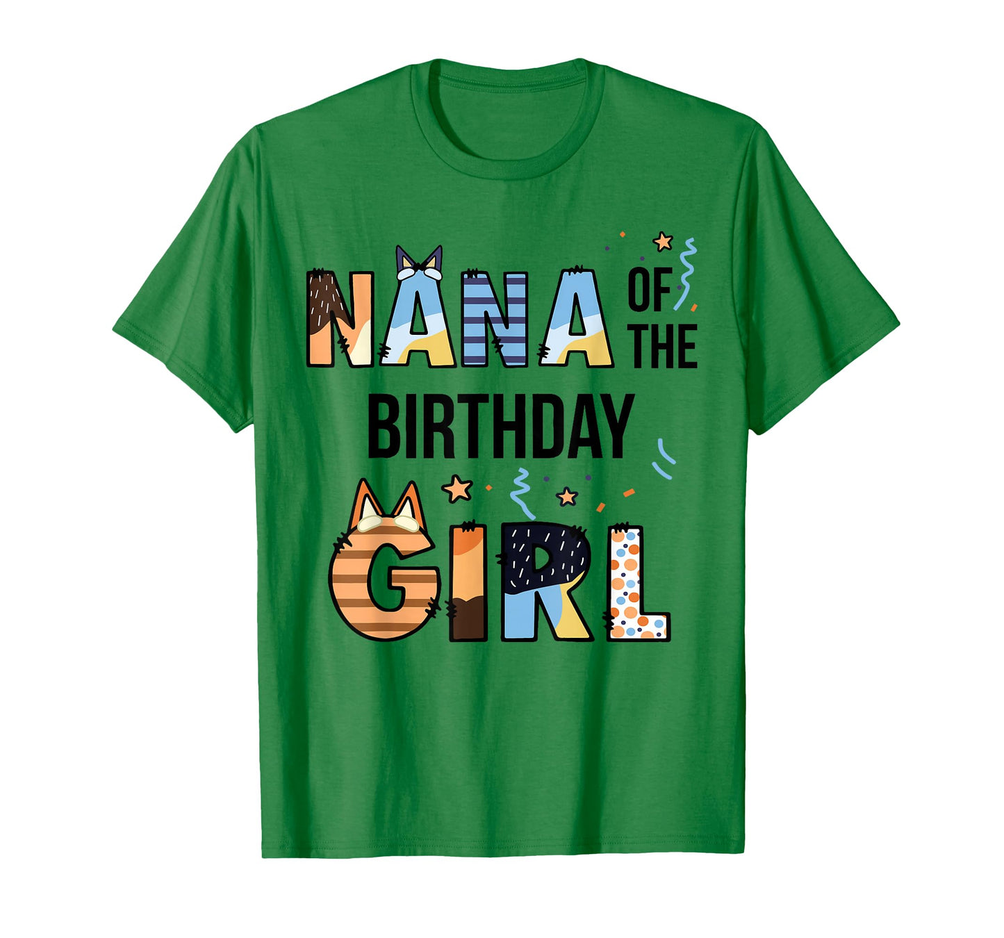 Nana Of The Birthday Girl Party Blue Dog Lover Matching T-Shirt