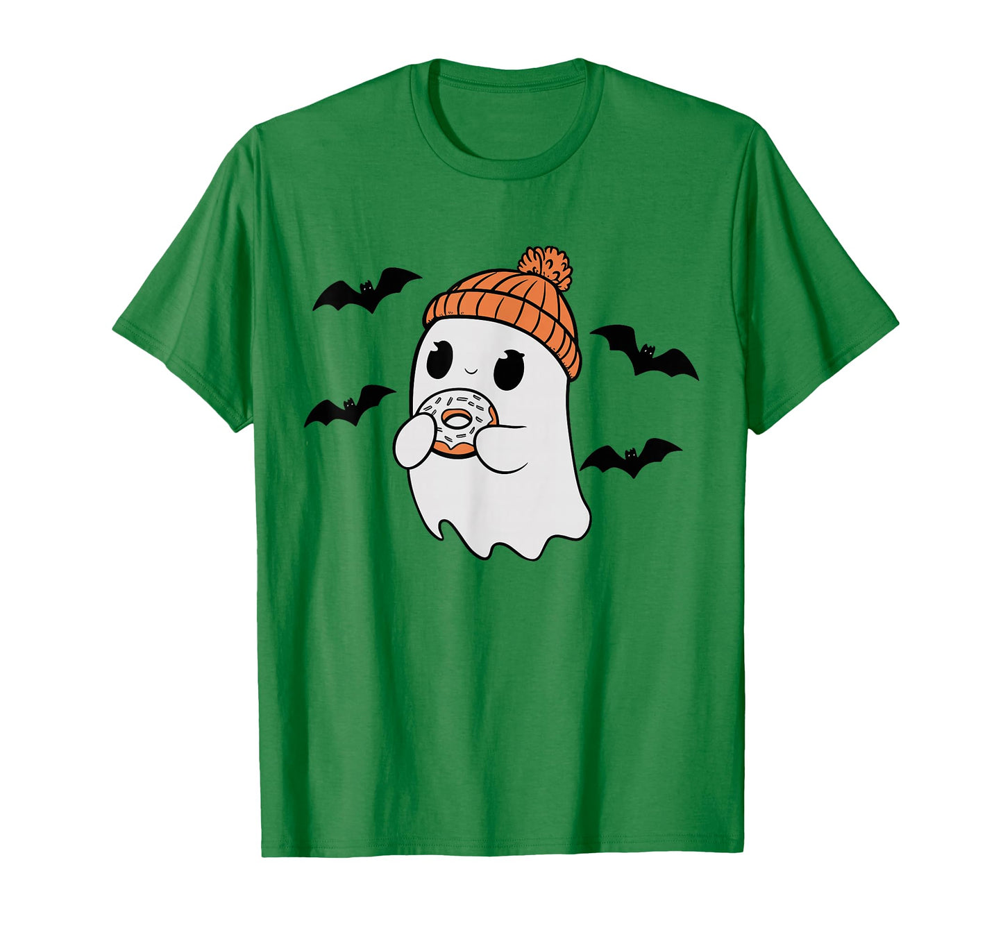 Cute Ghost Eating Donut Lovers Spooky Halloween Food Costume T-Shirt
