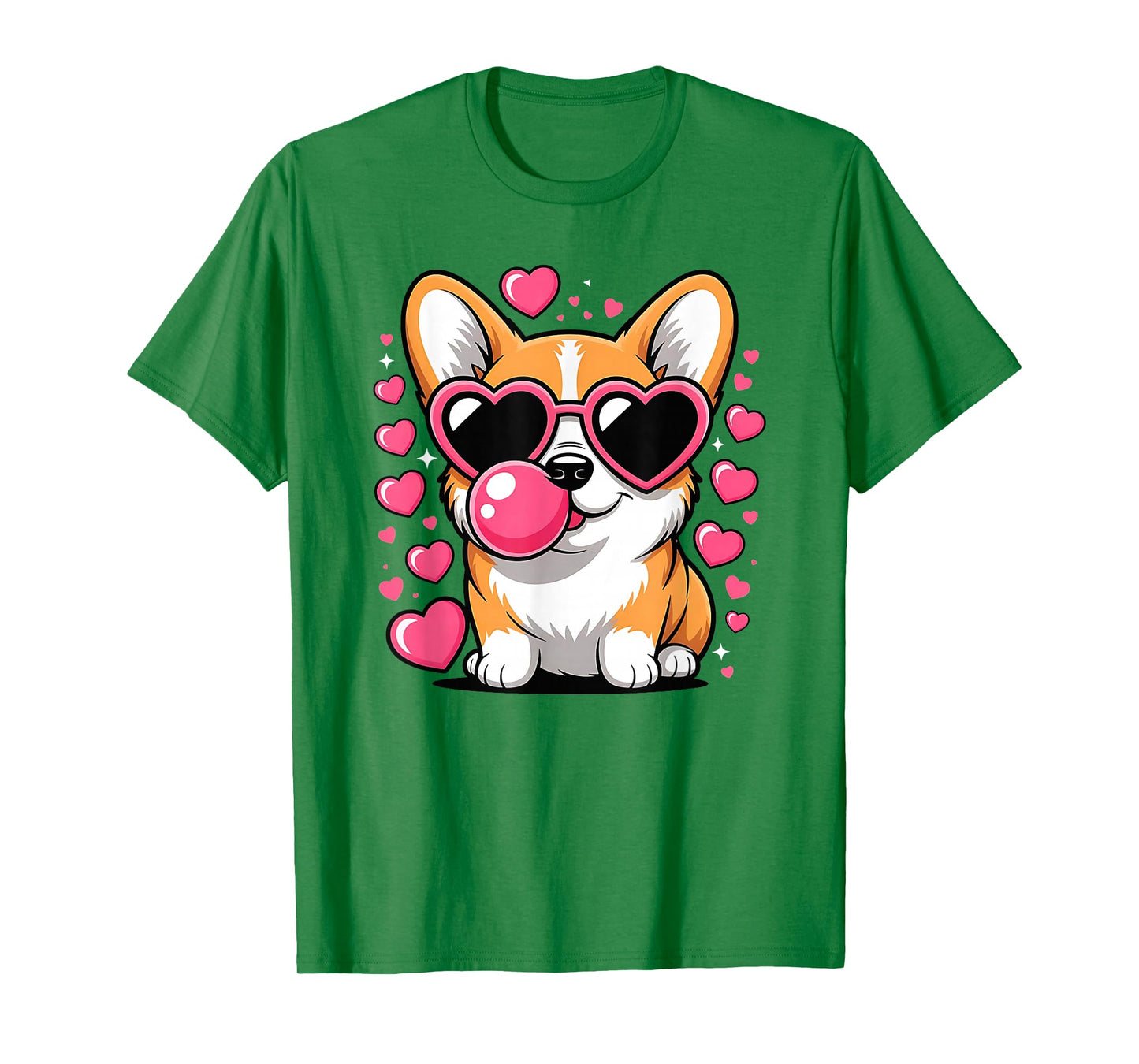 Cute Corgi Dog Heart Sunglasses Valentines Day Puppy Love T-Shirt