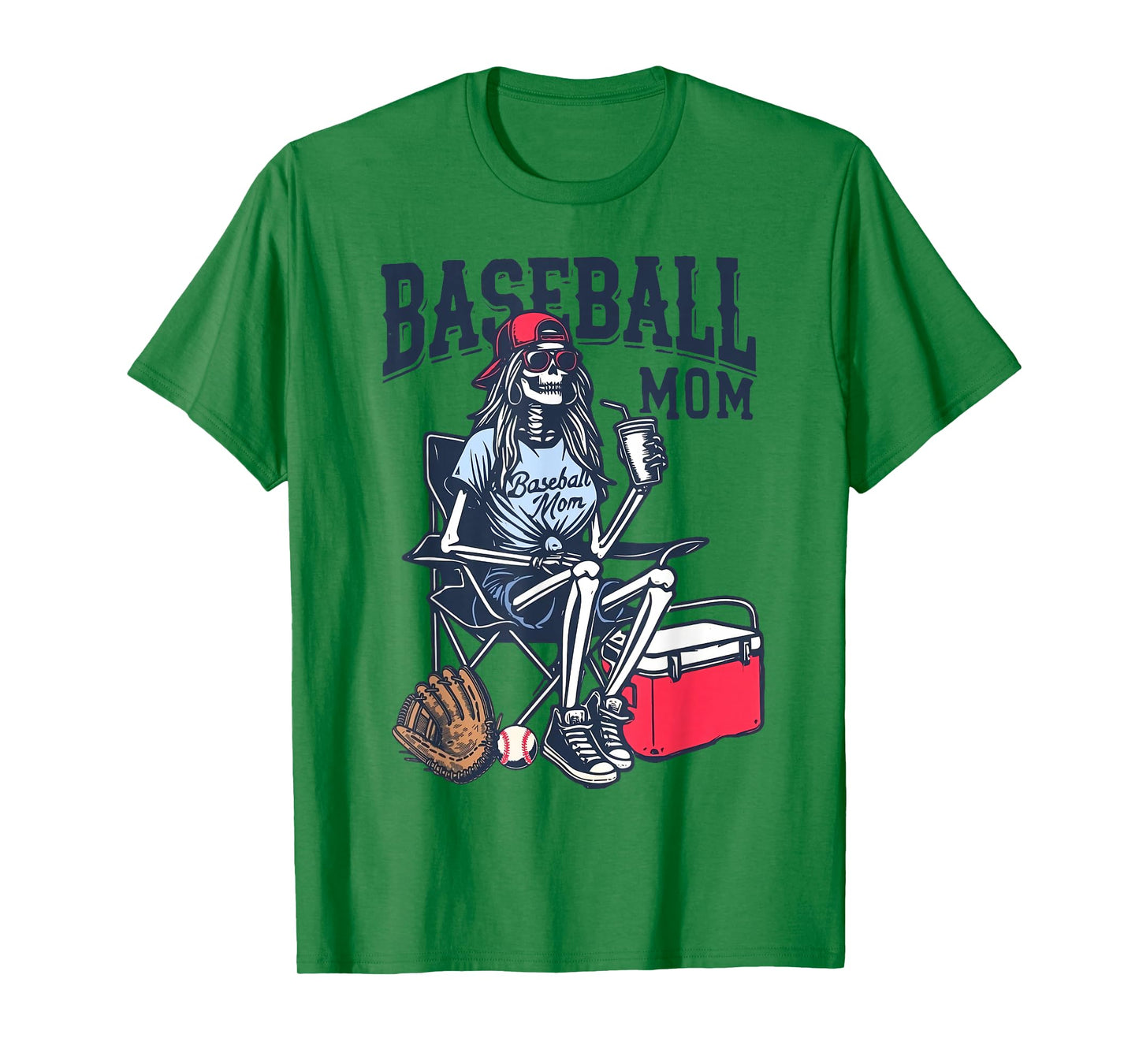Baseball Mom Skeleton Halloween Baseball Game Day Mother Day T-Shirt