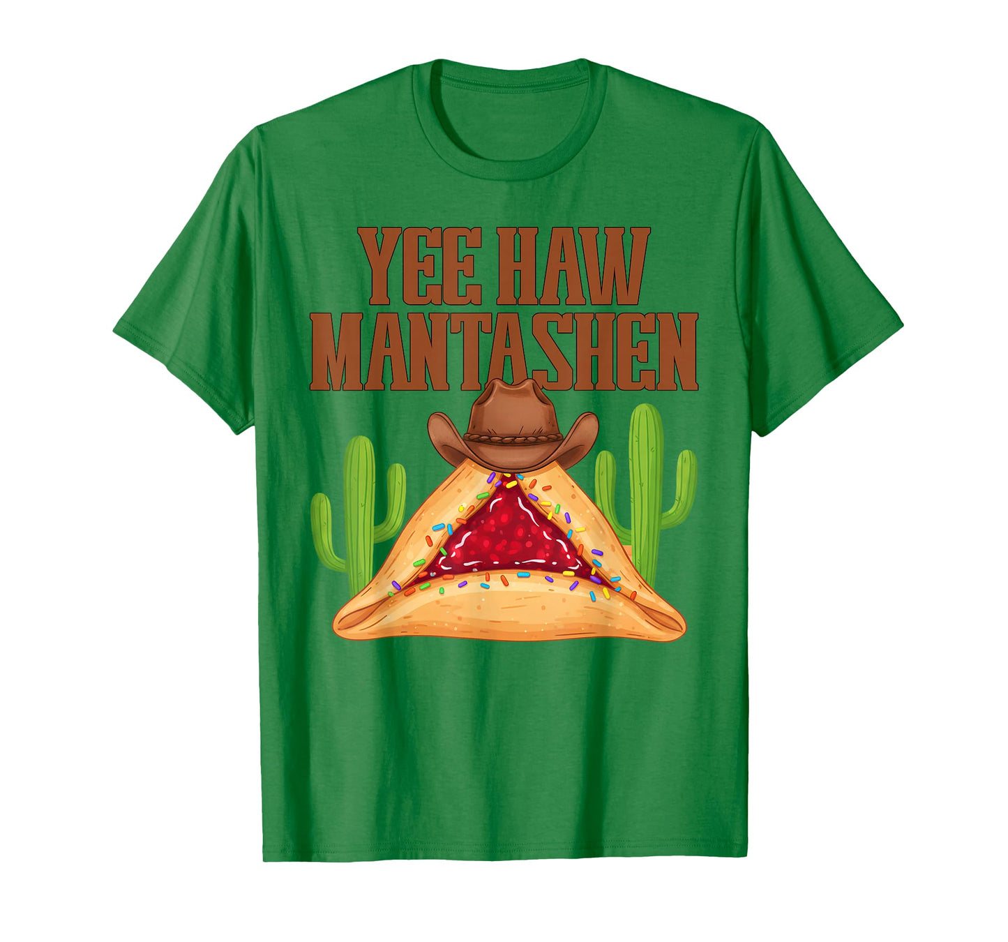 Yee Haw-Mantashen Funny Western Purim Cowboy Hamantaschen T-Shirt