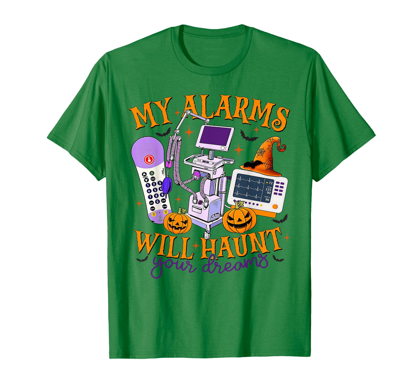 Funny Halloween Nurse My Alarms Will Haunt Your Dream ICU T-Shirt