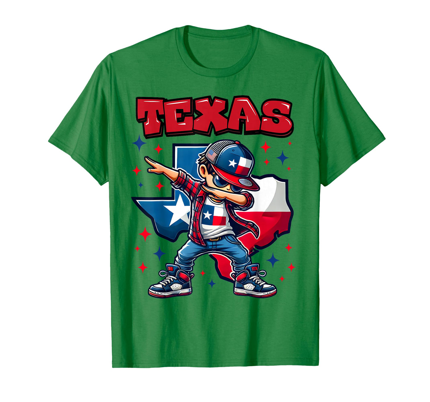 Texas King Dabbing Cool Texas State Flag for Kids T-Shirt