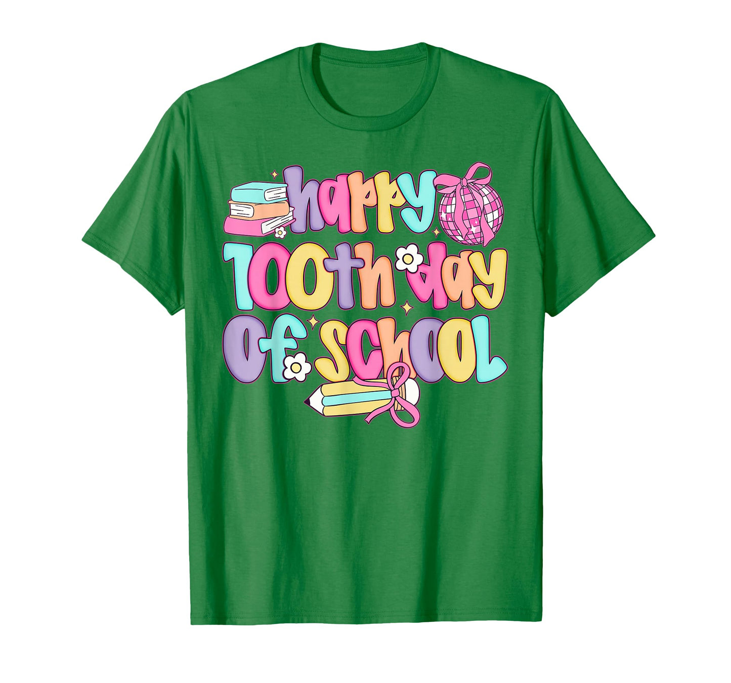 Happy 100th Day of School Teacher Student Pink Coquette Girl T-Shirt