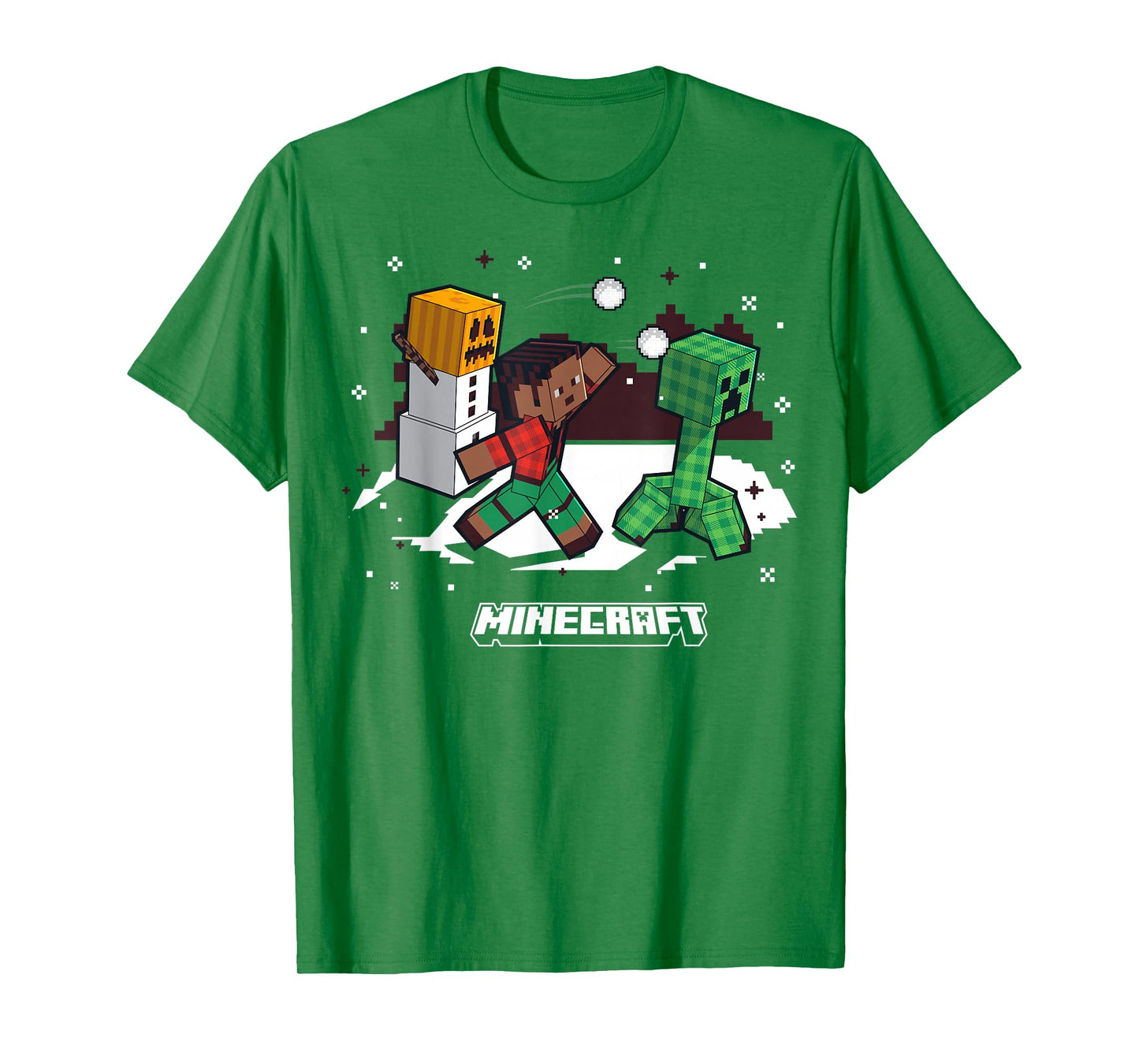 Minecraft Snowball Fight Creeper Holiday Fun T-Shirt