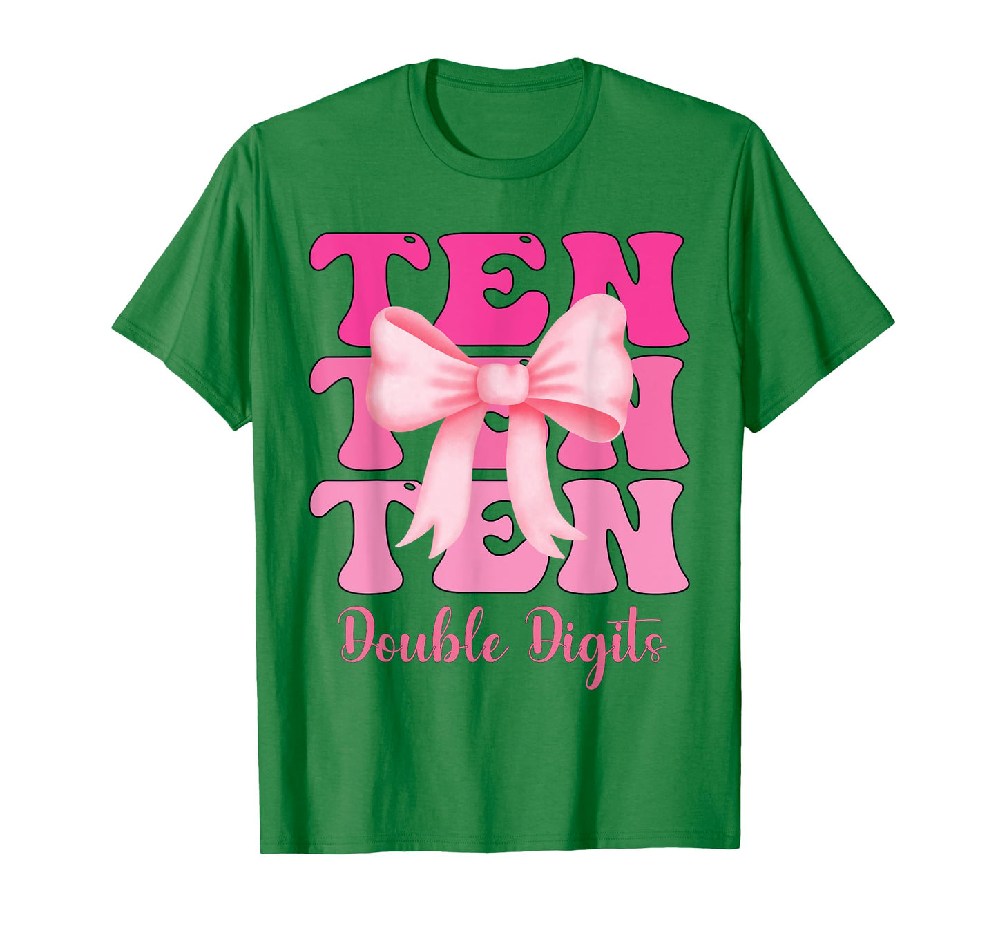 10 Double Digits 10th Birthday Girl Coquette 10 Year Old T-Shirt