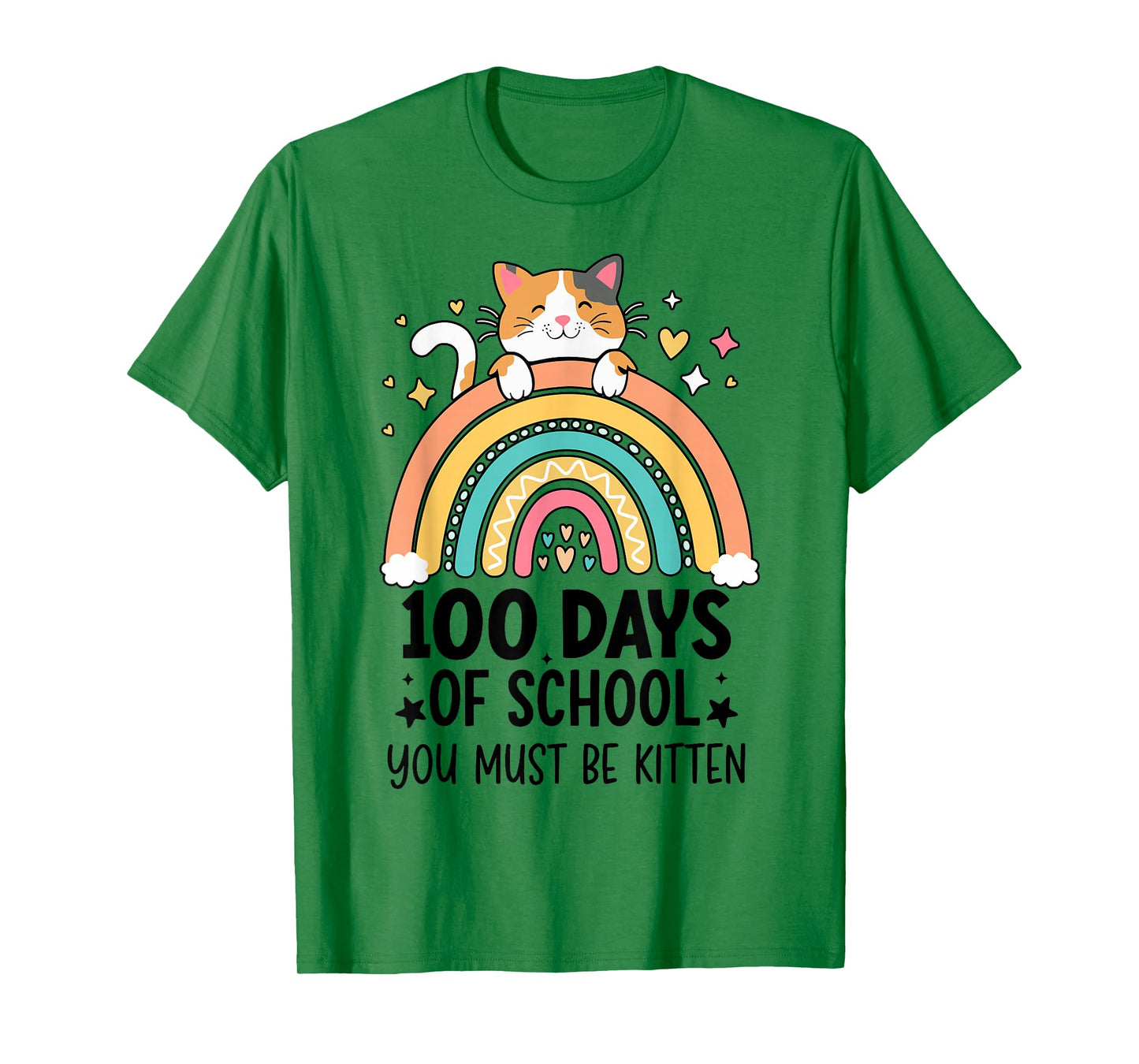 100 Day of School cat for Girls Kids Cat 100th Day of School T-Shirt