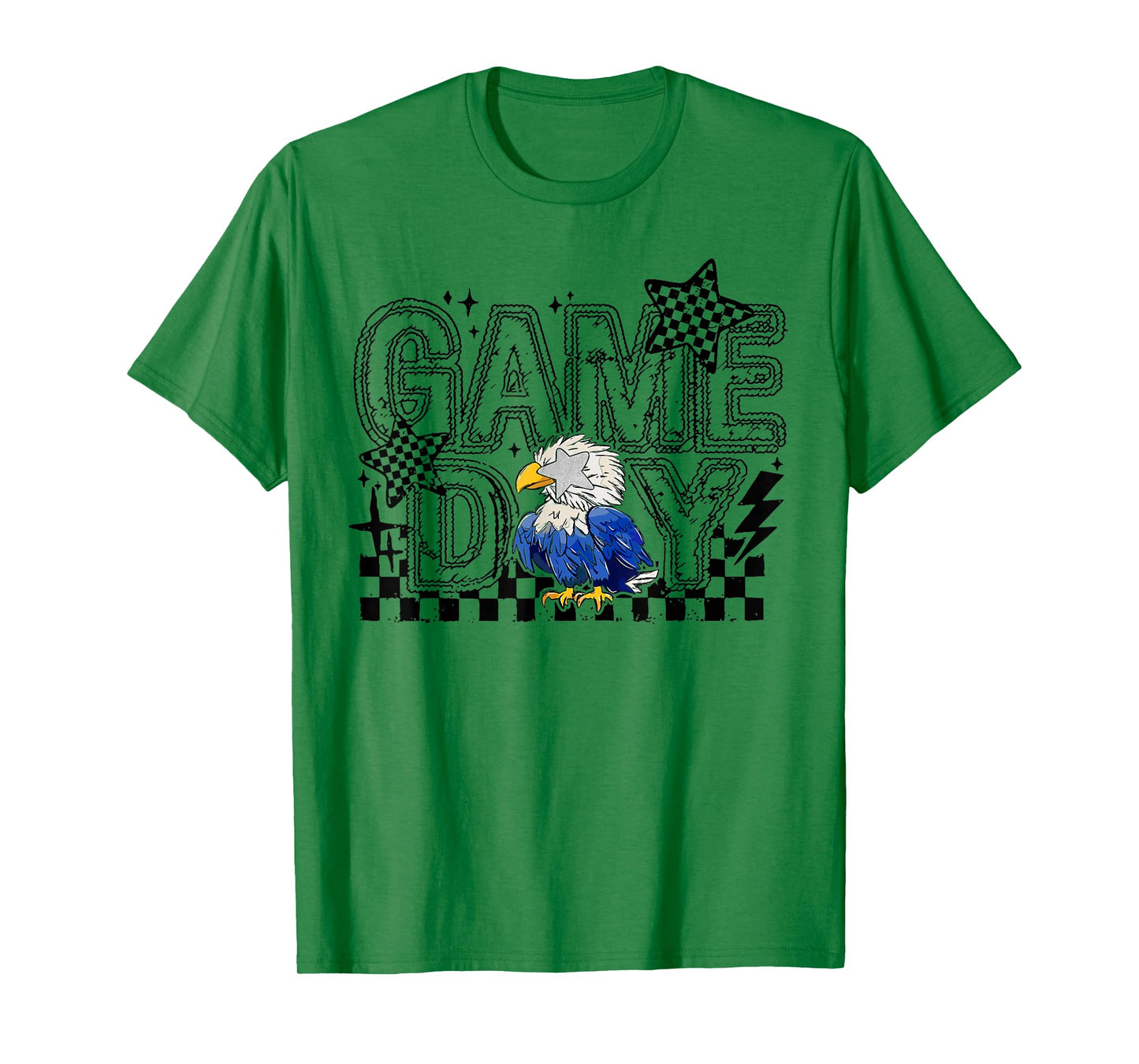 Football Checkered Game Day School T-Shirt