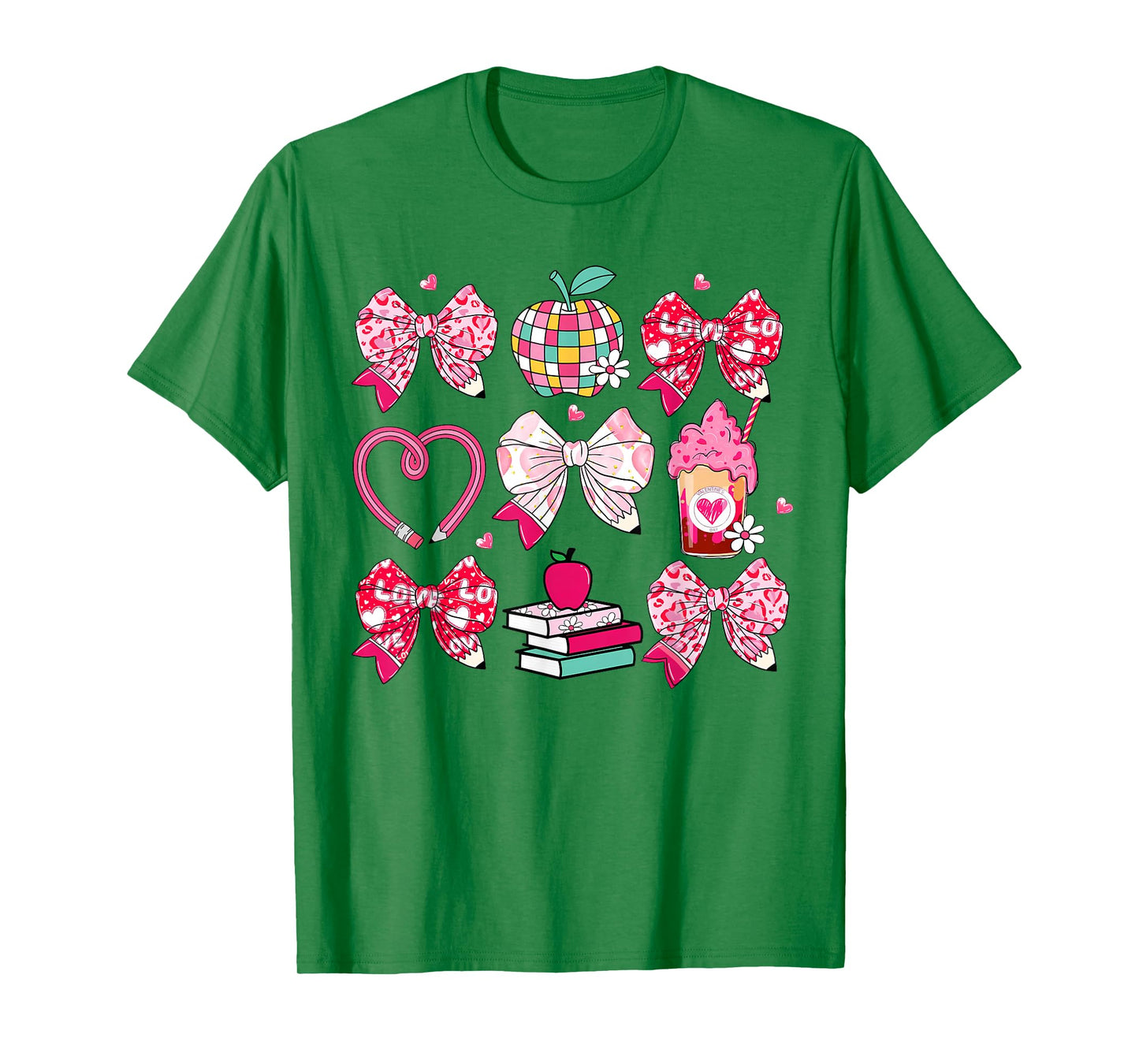 Cute Teacher Valentine Bow Heart Valentines Day Teachers T-Shirt