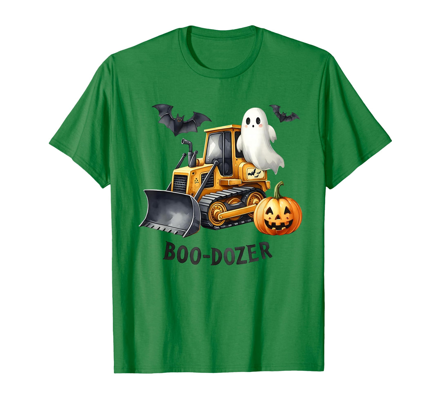 Bulldozer Halloween Boo Dozer Construction Truck Boy Kids T-Shirt