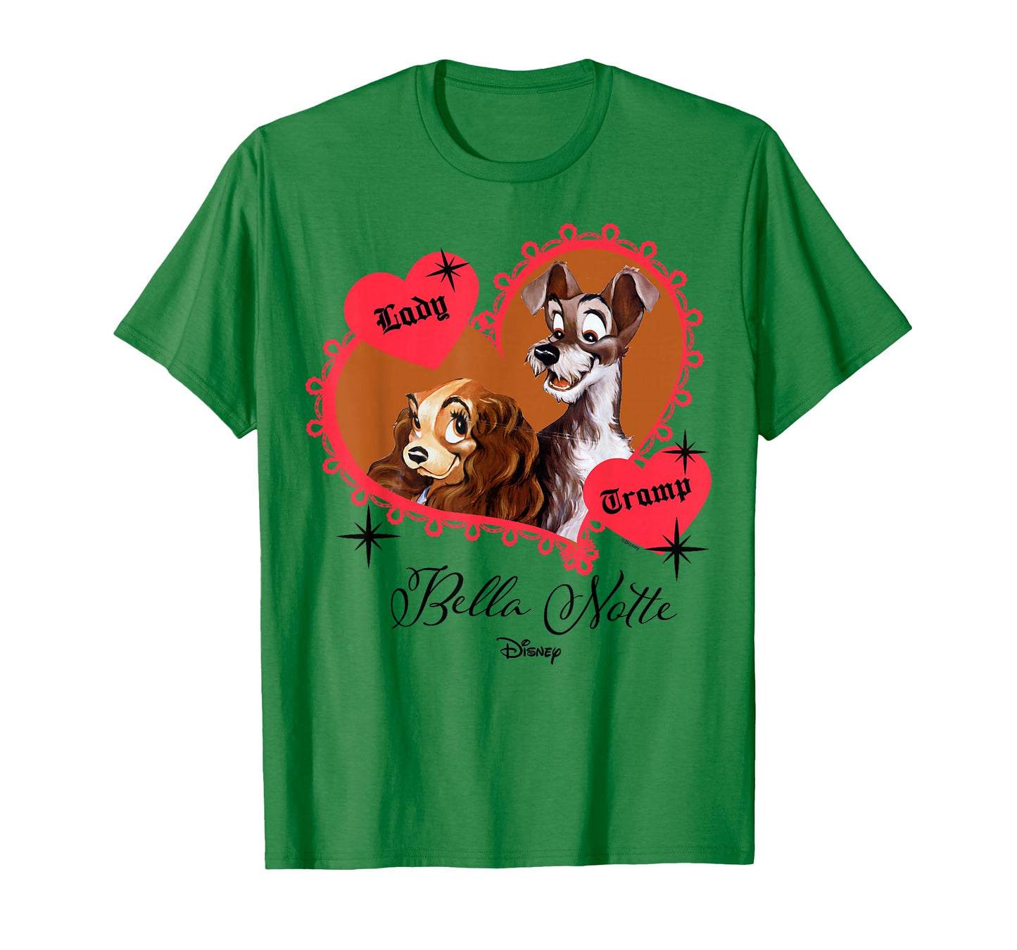Disney Lady and The Tramp Heart Frame T-Shirt