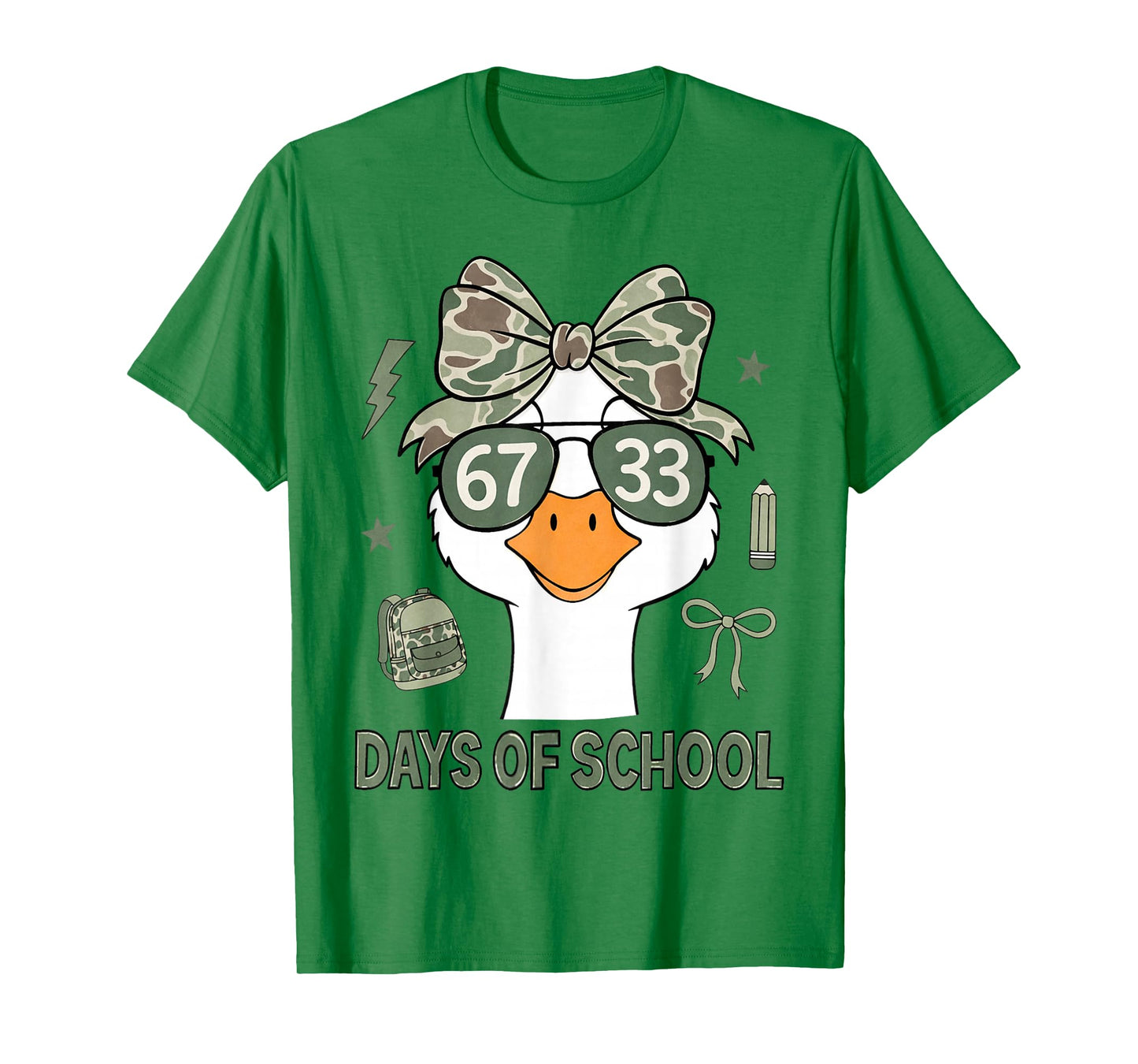 Goose 67+33 Days of School 100 Days Goose Camo Girls T-Shirt