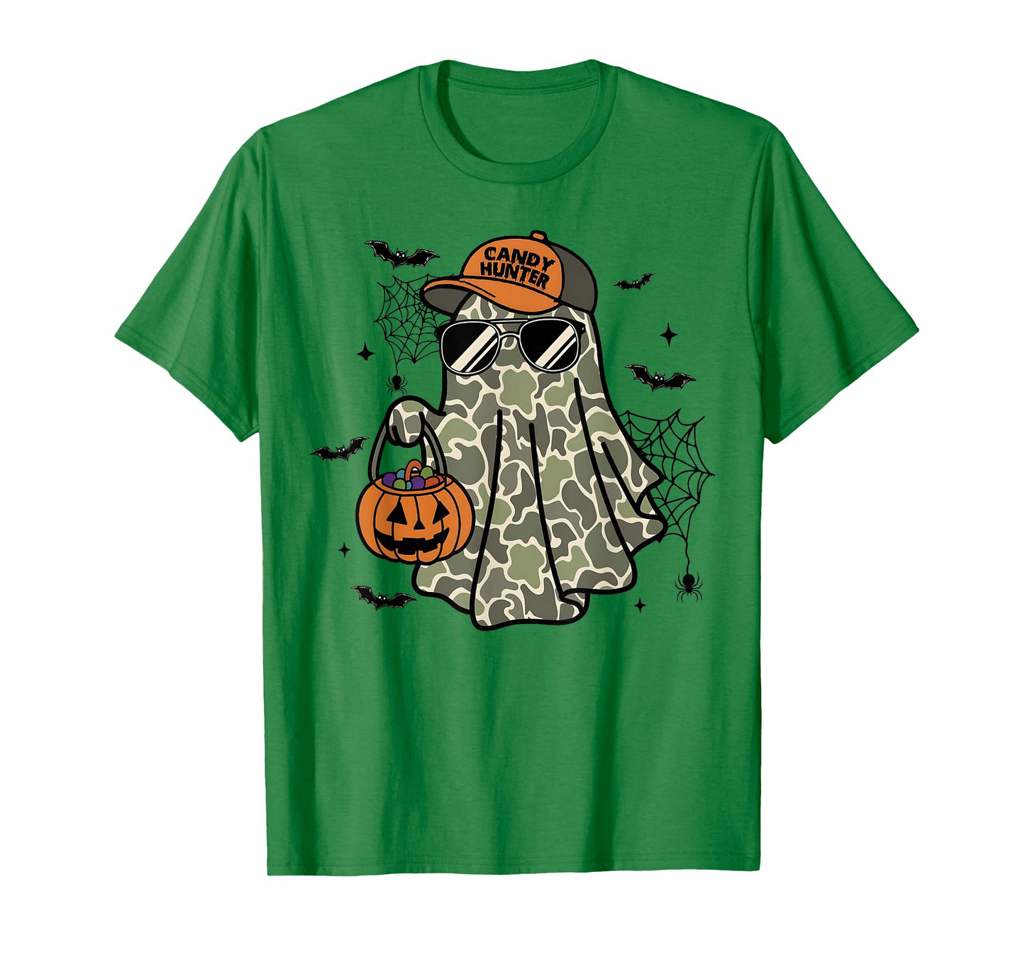 Camo Ghost Halloween Costume Boy Candy Hunter Pumpkin T-Shirt