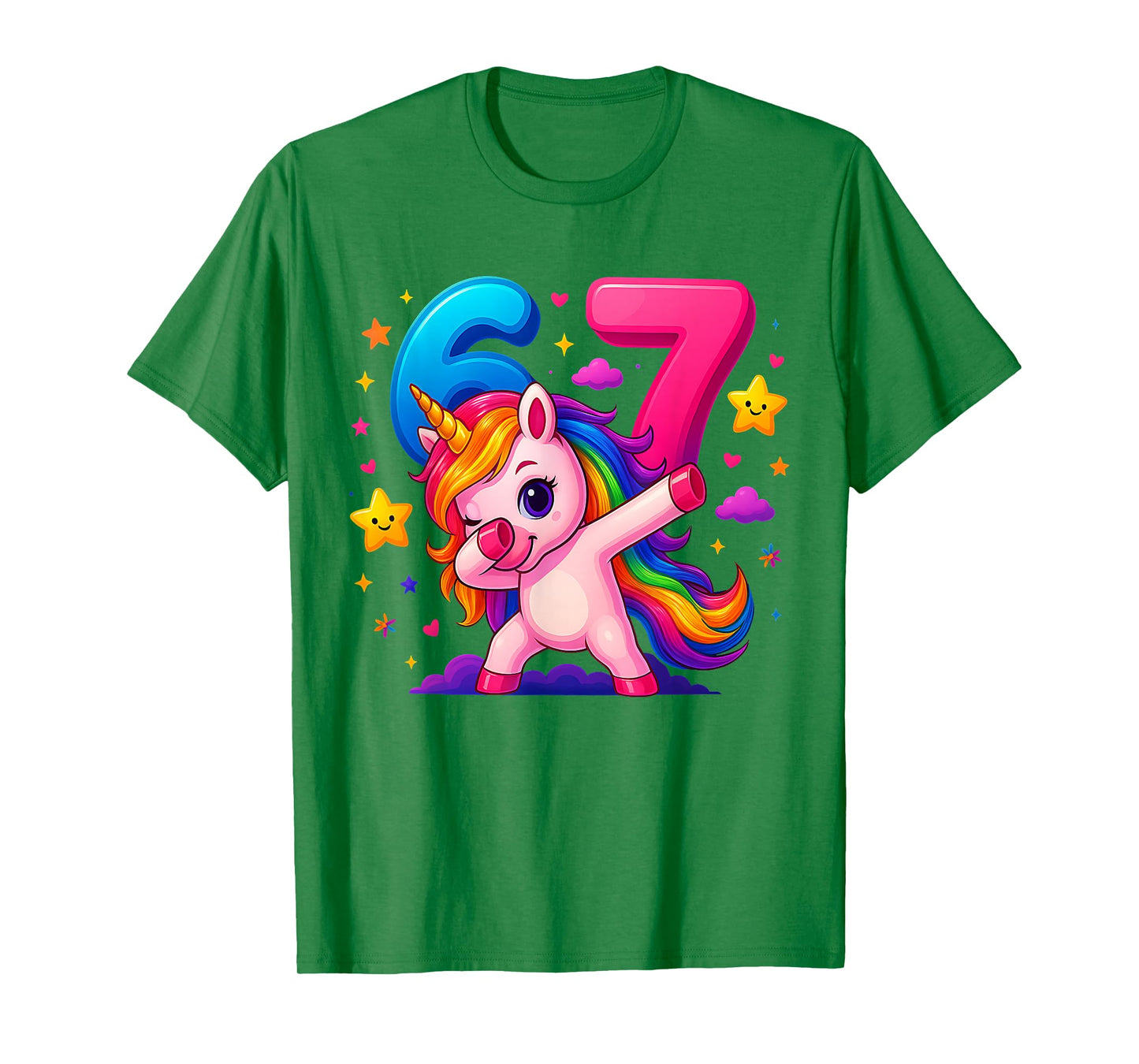 67 Unicorn for Girls Six Seven Meme Brainrot Funny Kids Girl T-Shirt