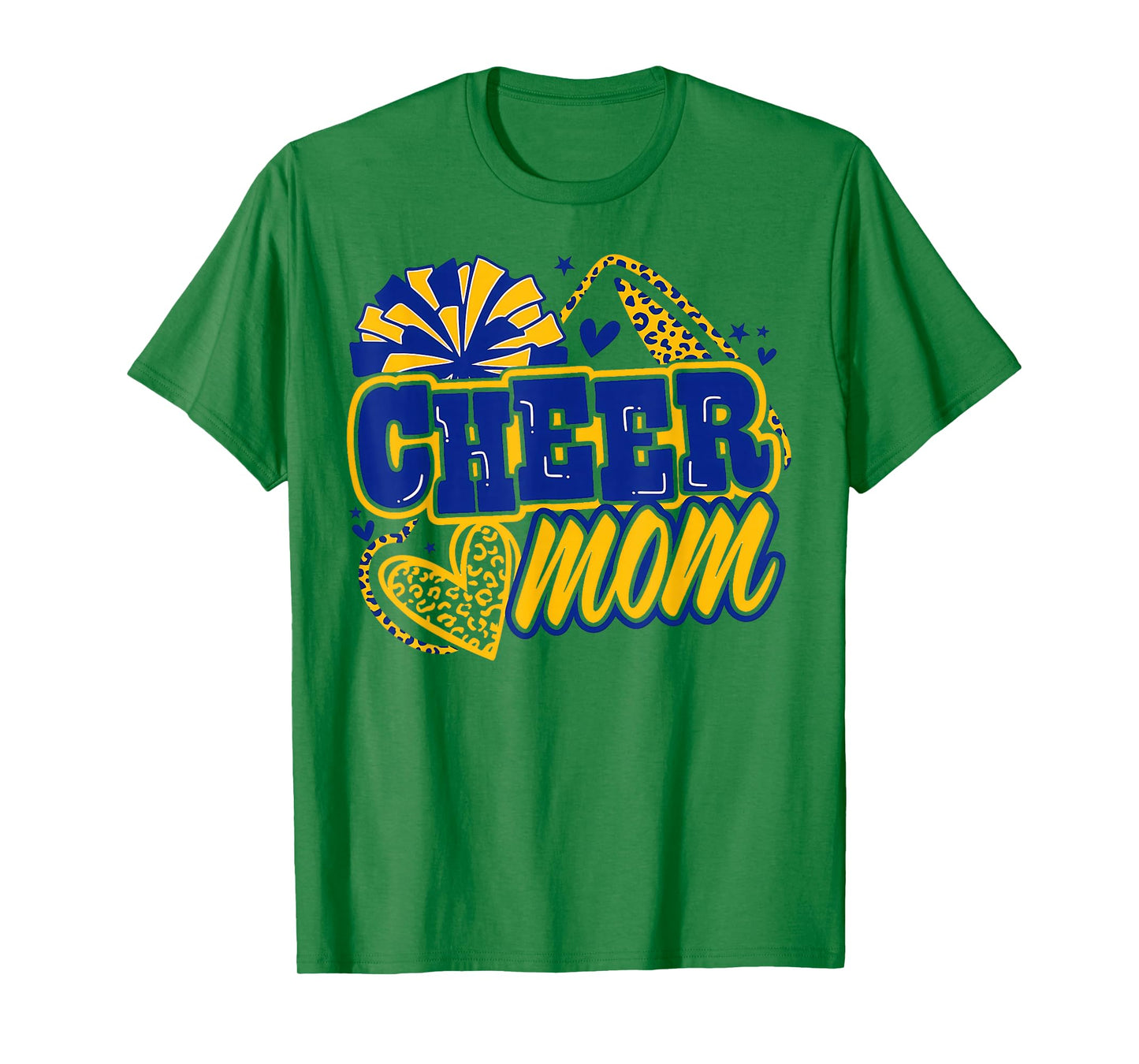 Cheer Mom Blue Gold Cheerleader Game Day Mama Football T-Shirt