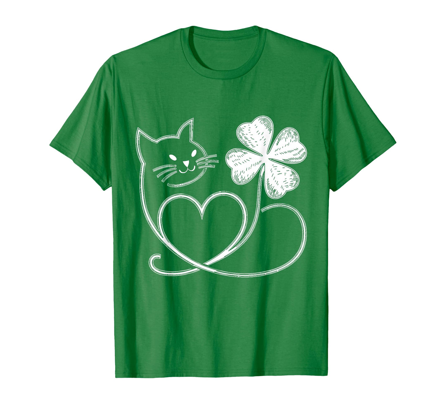 Cat Silhouette Shamrock St Patricks Day Kitten Lover Cat Mom T-Shirt