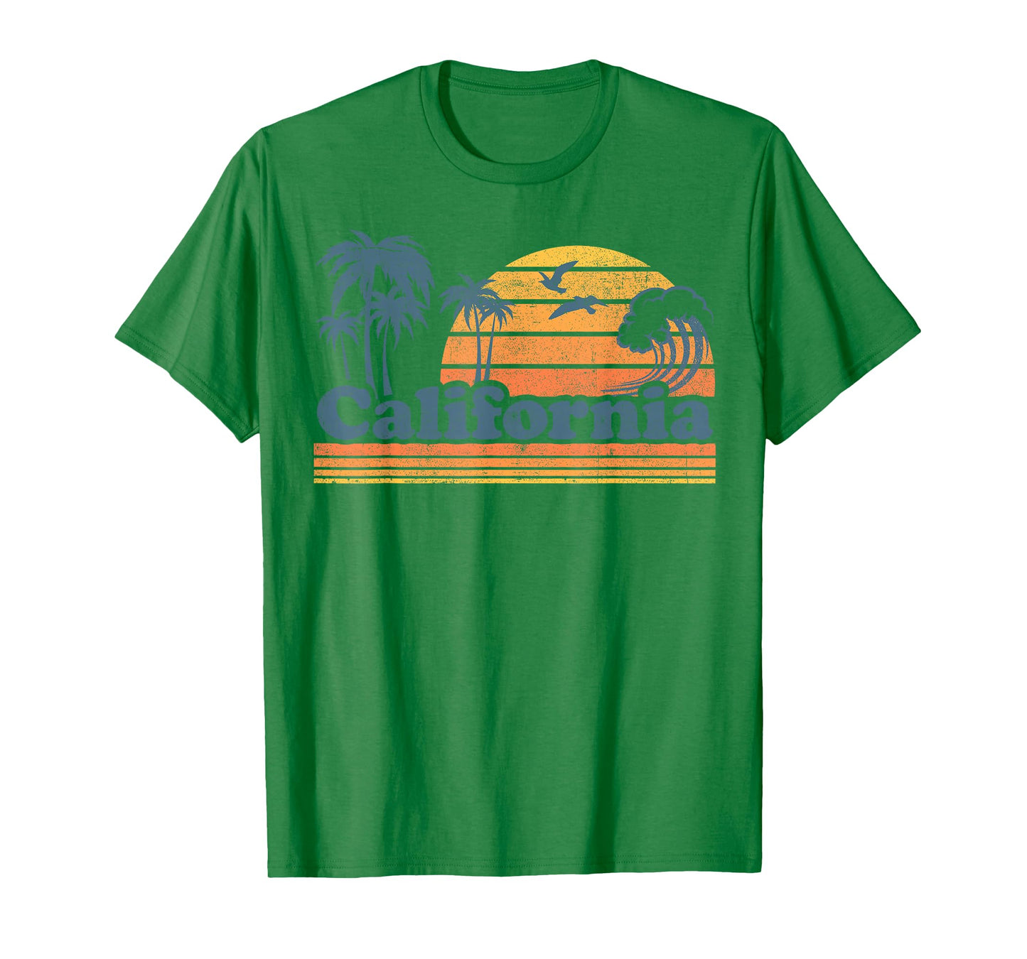 California Vacation Sunset Cute Cali 70s Vintage Retro Beach T-Shirt