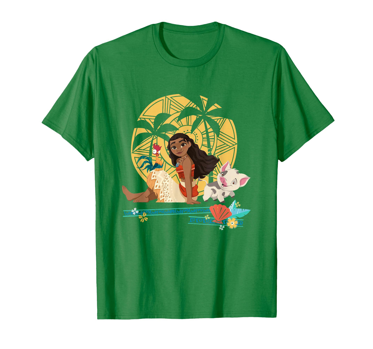 Disney Moana Hei Hei Moana Pua Enjoying Sunset Chest Poster T-Shirt