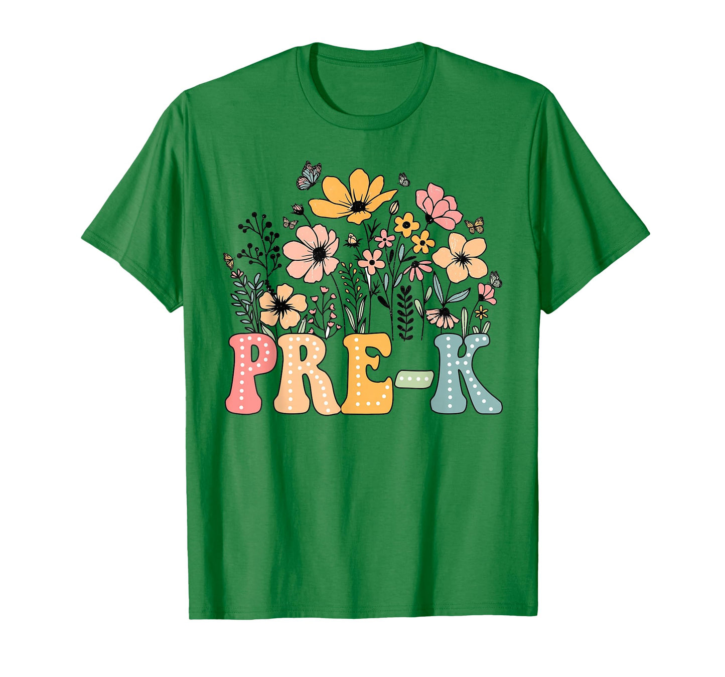 Wildflower Pre-K Preschool Team Floral Teacher Girls T-Shirt