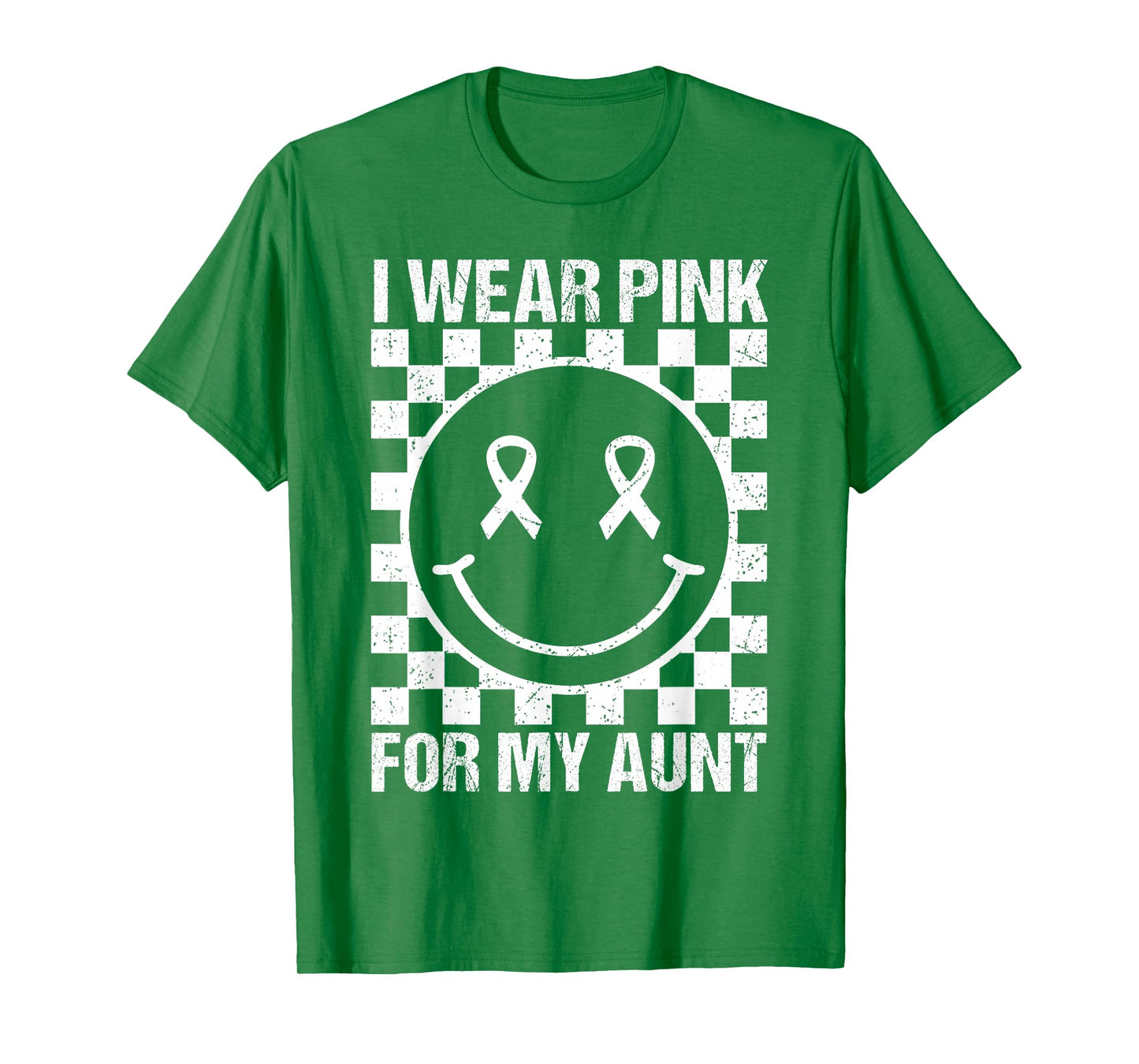 I Wear Pink for My Aunt Smile Face Breast Cancer Women Kids T-Shirt