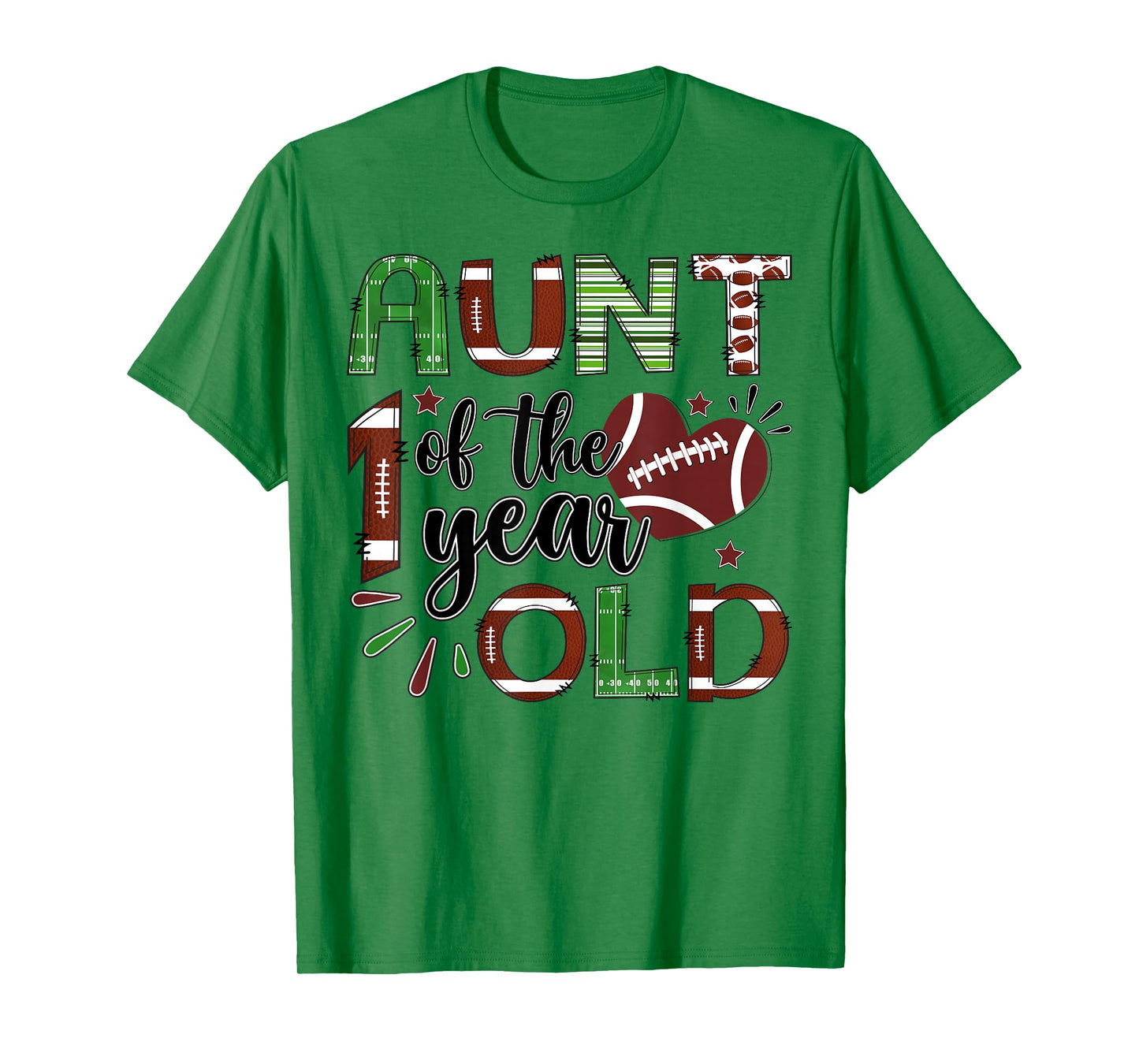 Aunt of The 1 Year Old Football 1st Birthday Boy Matching T-Shirt