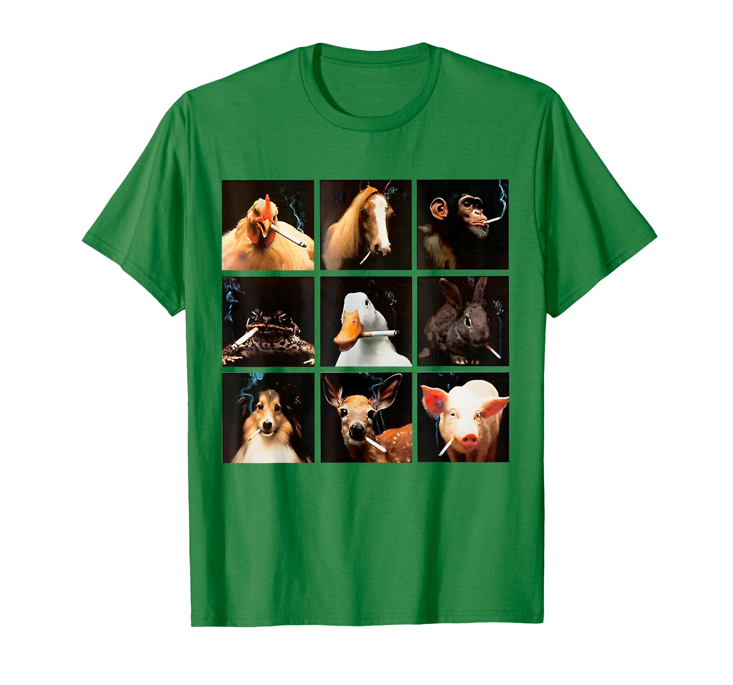 Funny Animals Smoking Mens Women Cute Cat Dog Duck Meme T-Shirt