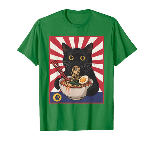 Cat Ramen Japanese Funny Kawaii Cat T-Shirt