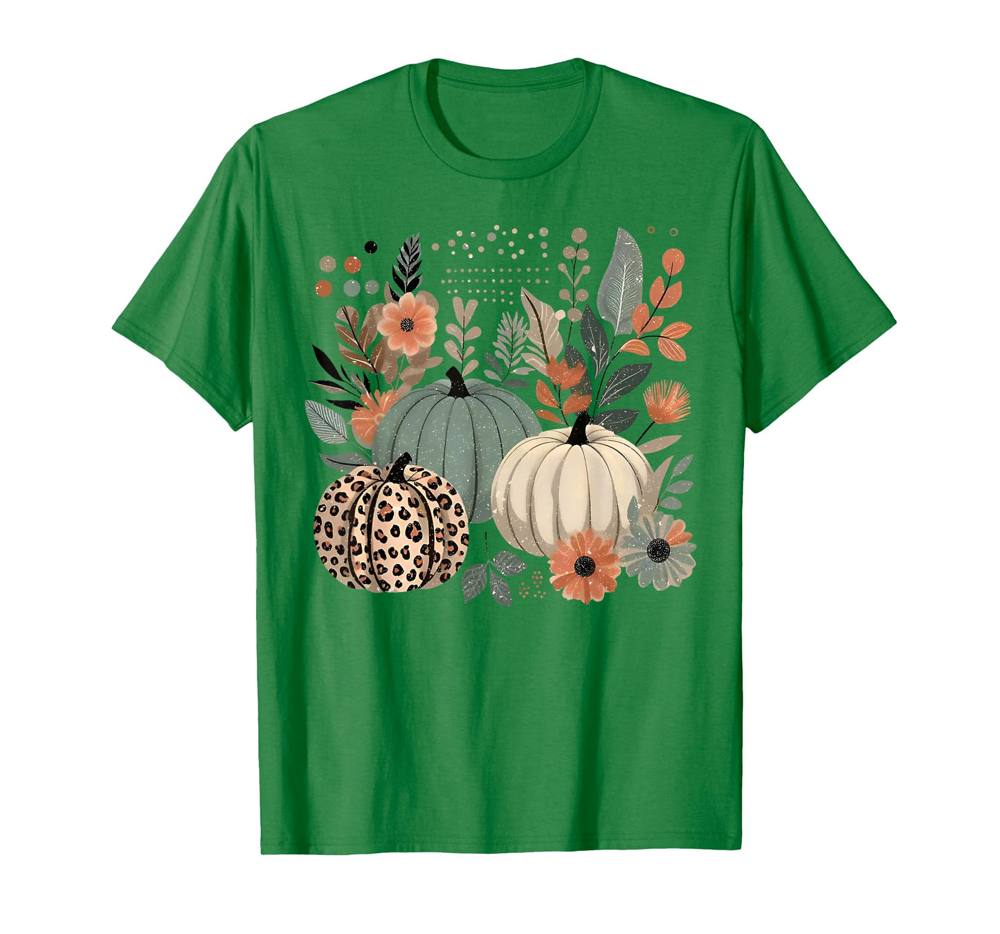 Pumpkin Season Wildflower Thanksgiving Autumn Fall Leaves T-Shirt