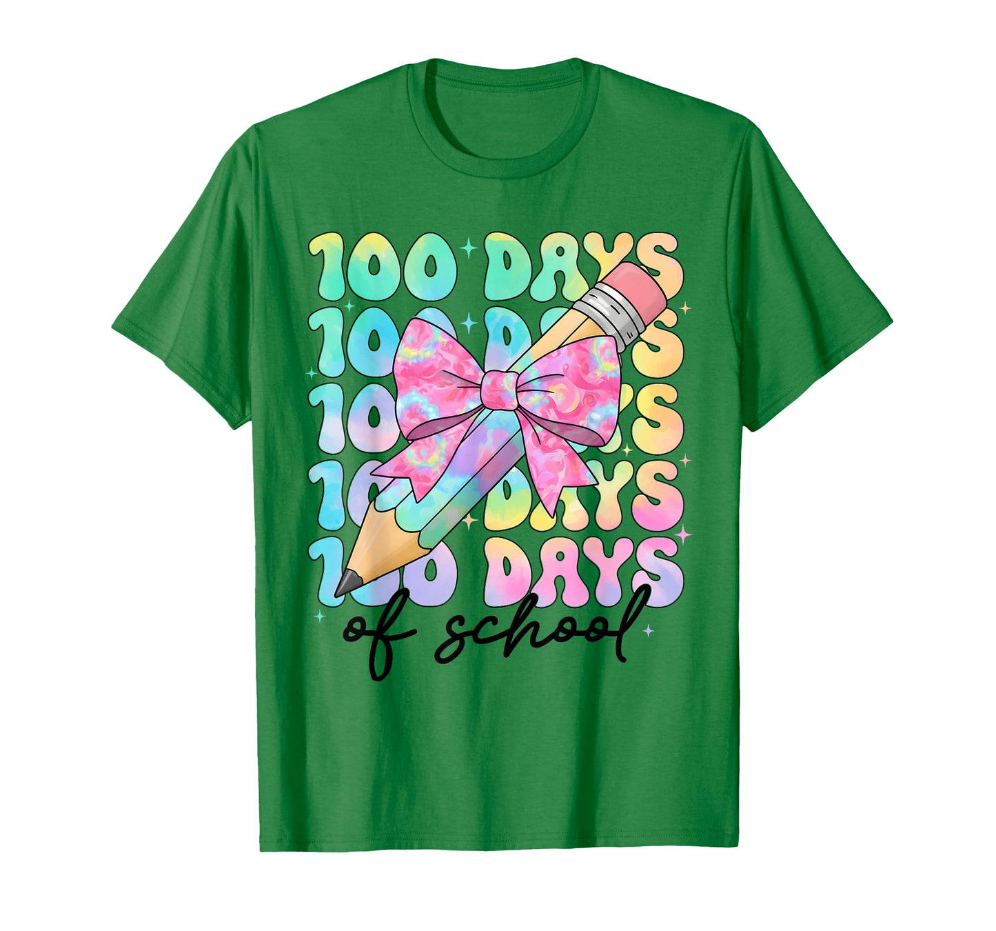 100 Days of School Bows Girls 100th Day of School Teacher T-Shirt