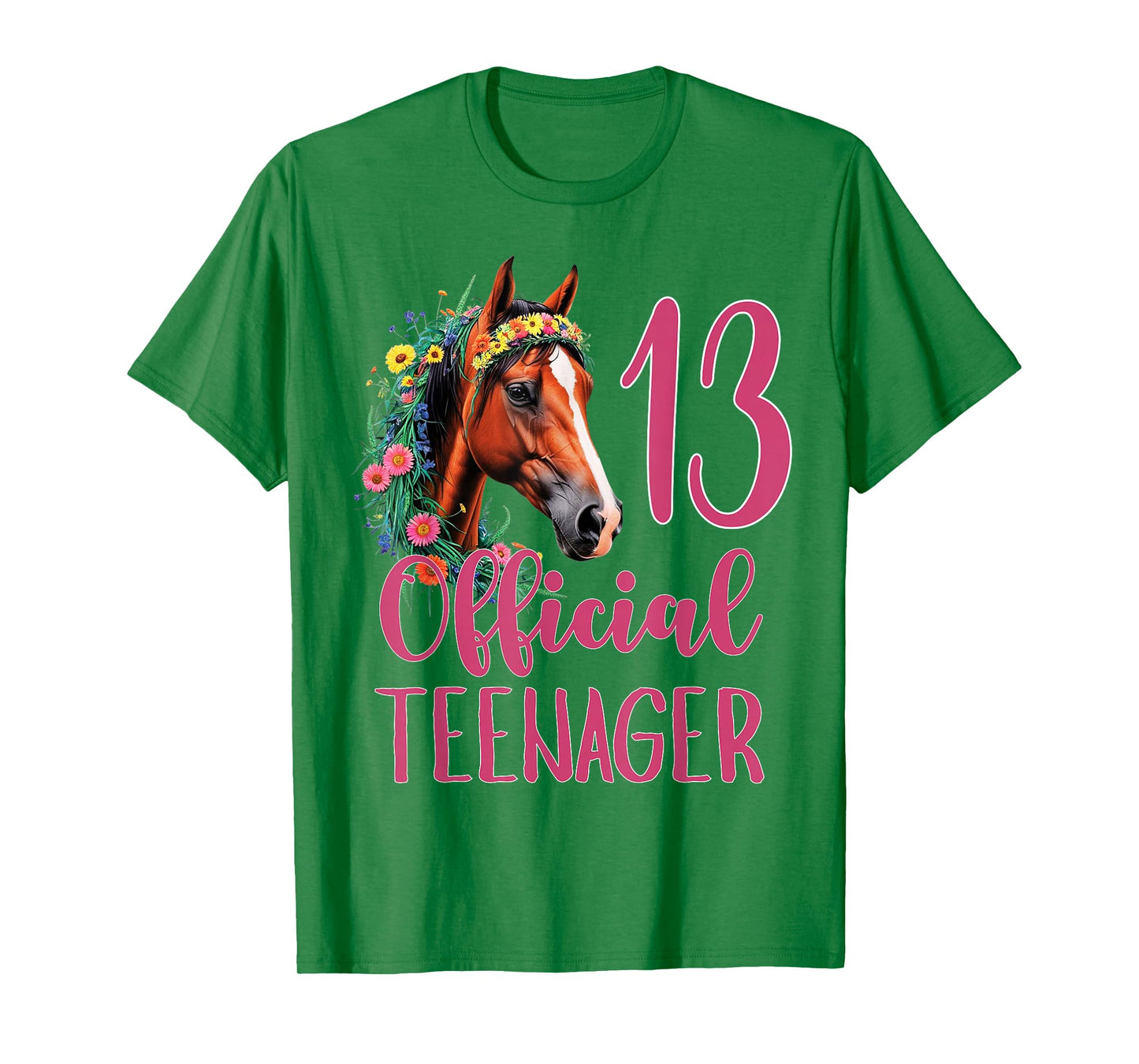 13th Birthday Girl Horse Official Teenager 13 Year Old Party T-Shirt