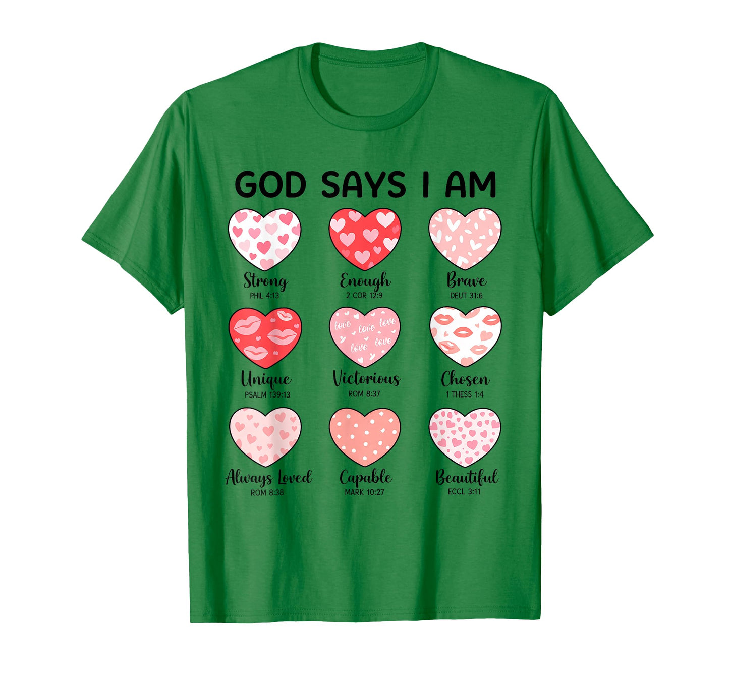 God Says I Am Christian Faith Heart Valentine Jesus Girls T-Shirt