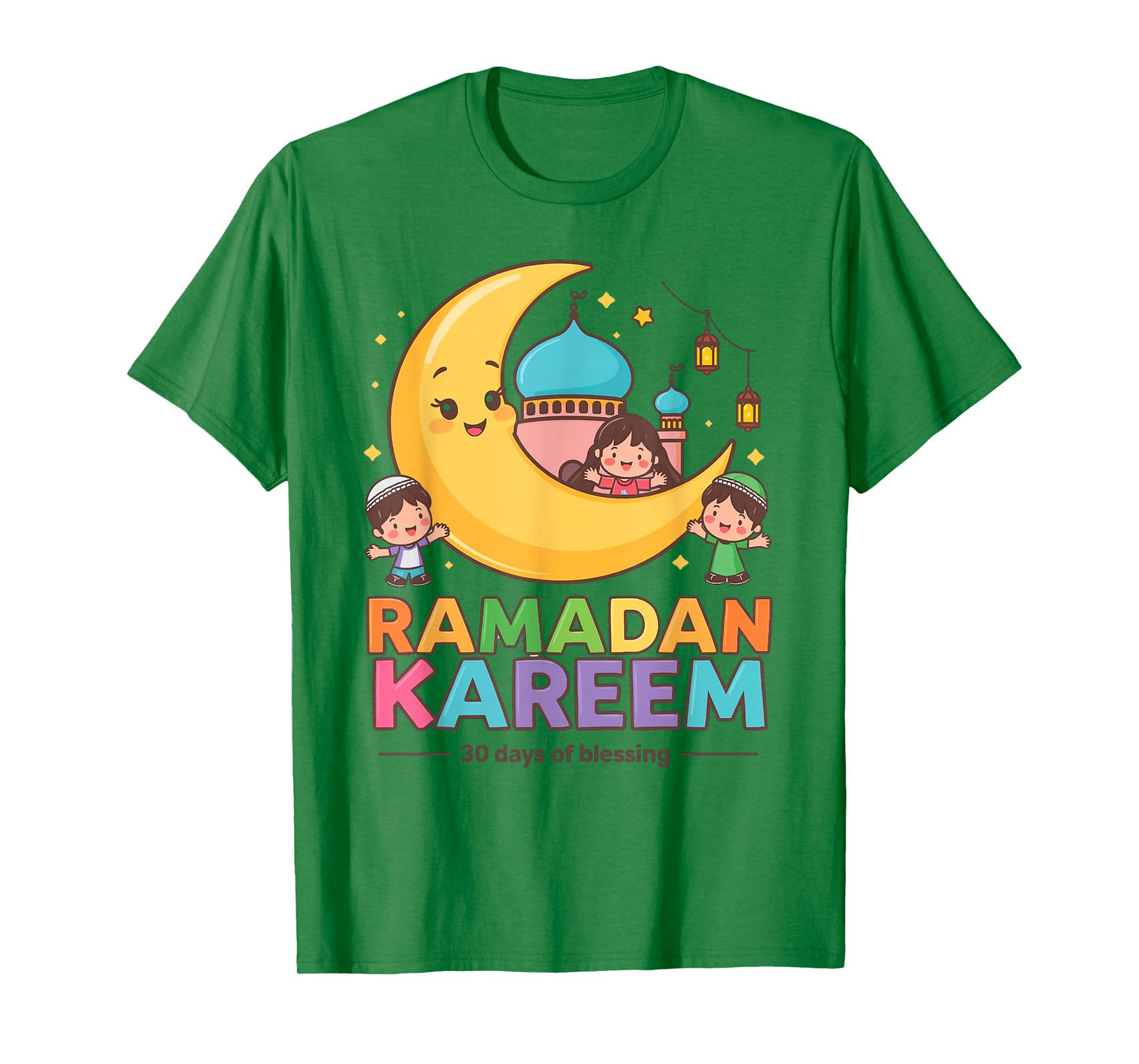 Ramadan Kareem Kids Cute Crescent Moon Muslim Children T-Shirt