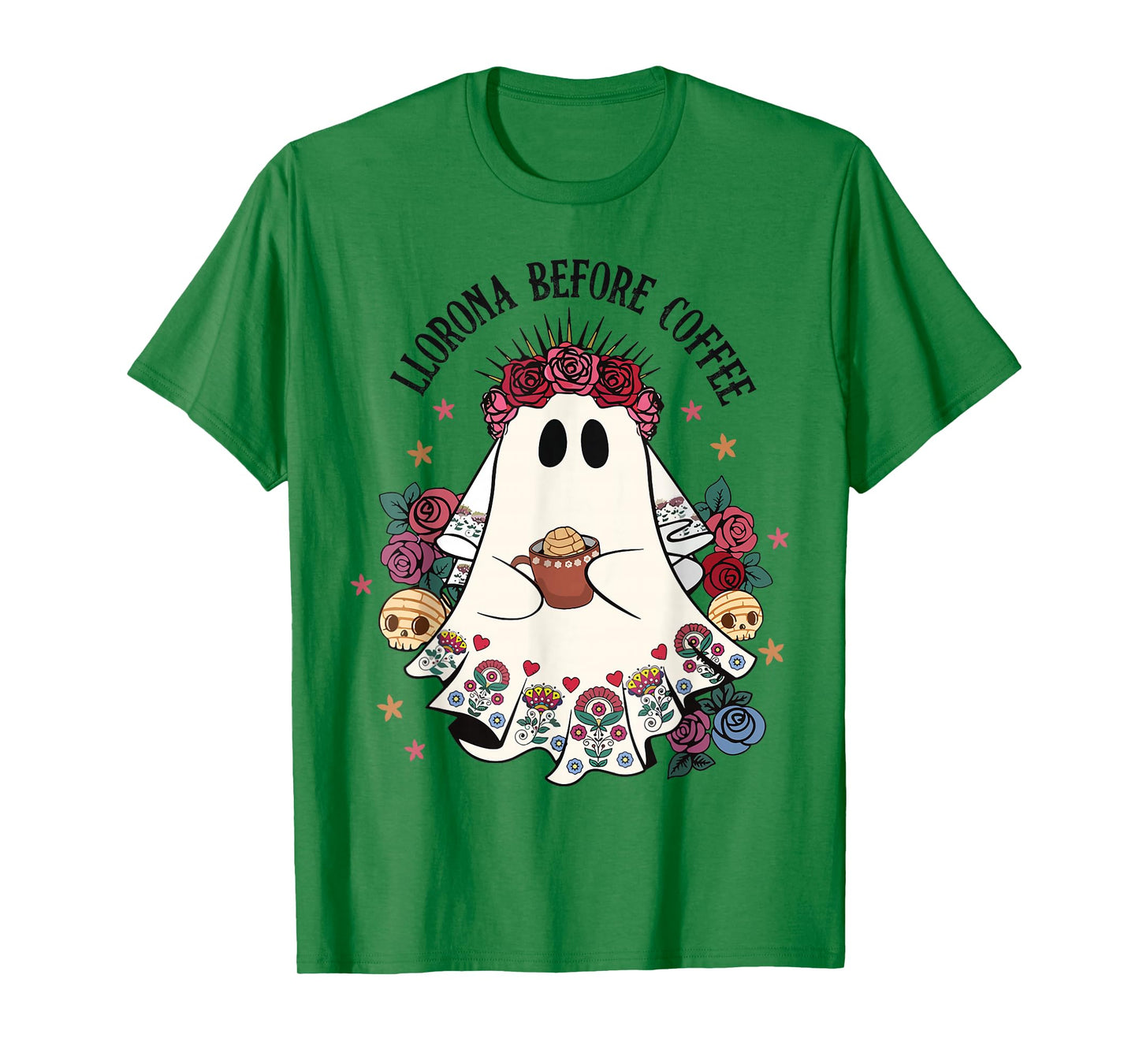 Llorona Before Coffee Lover Cute Mexican Ghost Halloween T-Shirt