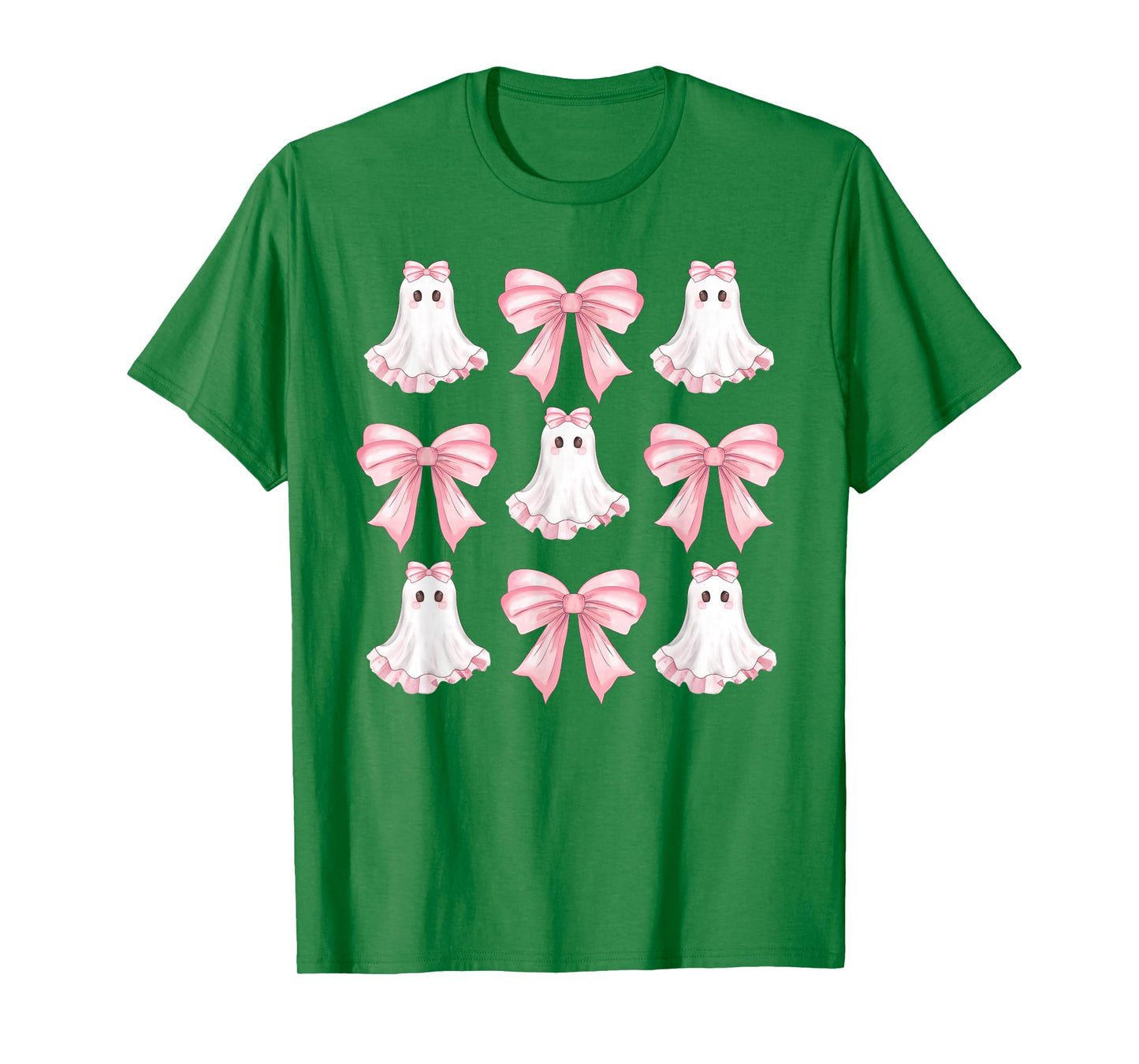 Pink Coquette Bow Ghost Halloween Girls Teens Kids Women T-Shirt