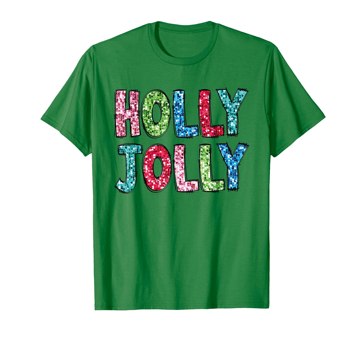 Holly Xmas Jolly Vibes Groovy Retro Hippie Christmas Pajamas T-Shirt