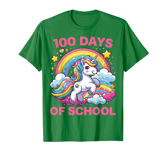 100 Days of School Unicorn Girls Teacher 100th Day of School T-Shirt