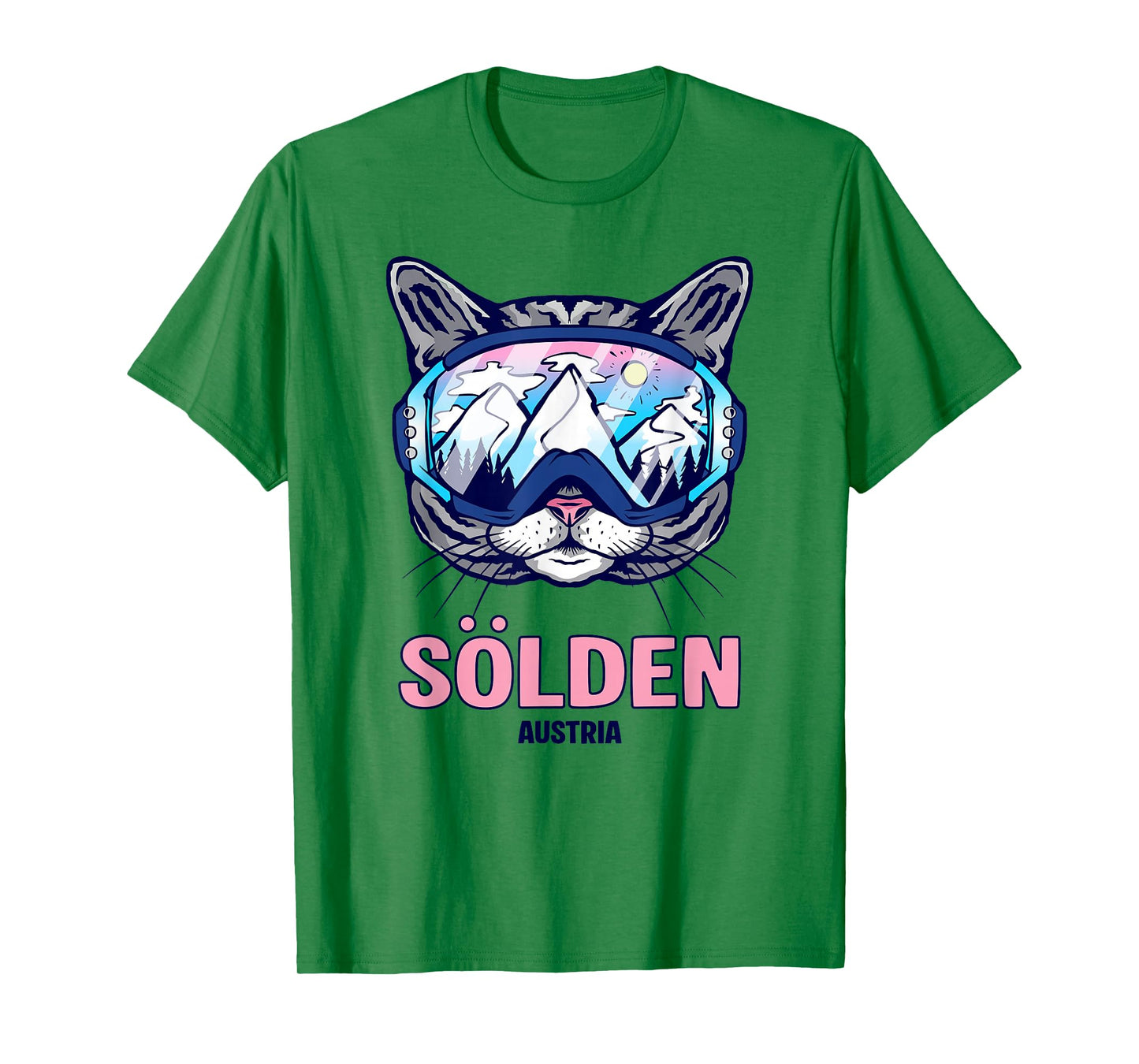 Cat Ski Goggles Mountain Panorama Sölden T-Shirt