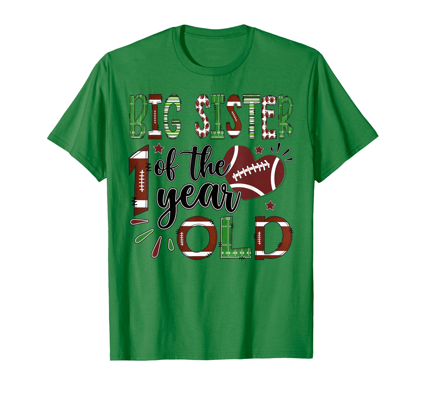 Big Sister of The 1 Year Old Football 1st Birthday Boy T-Shirt