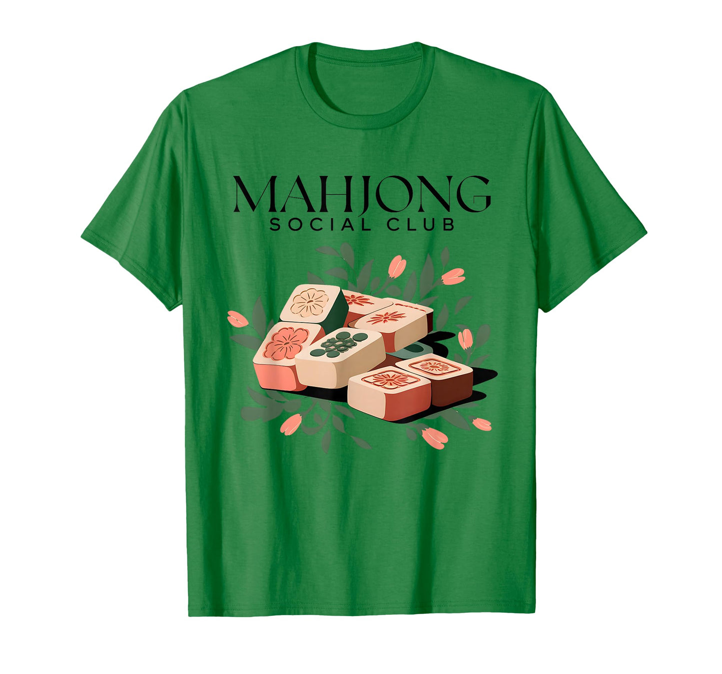 Womens Playing Mahjong Social Club Girls Funny Game T-Shirt