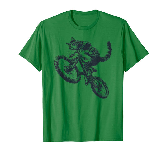 Vintage Cute Cat Bicycle Sport Bike Cycling Cyclist Biking T-Shirt