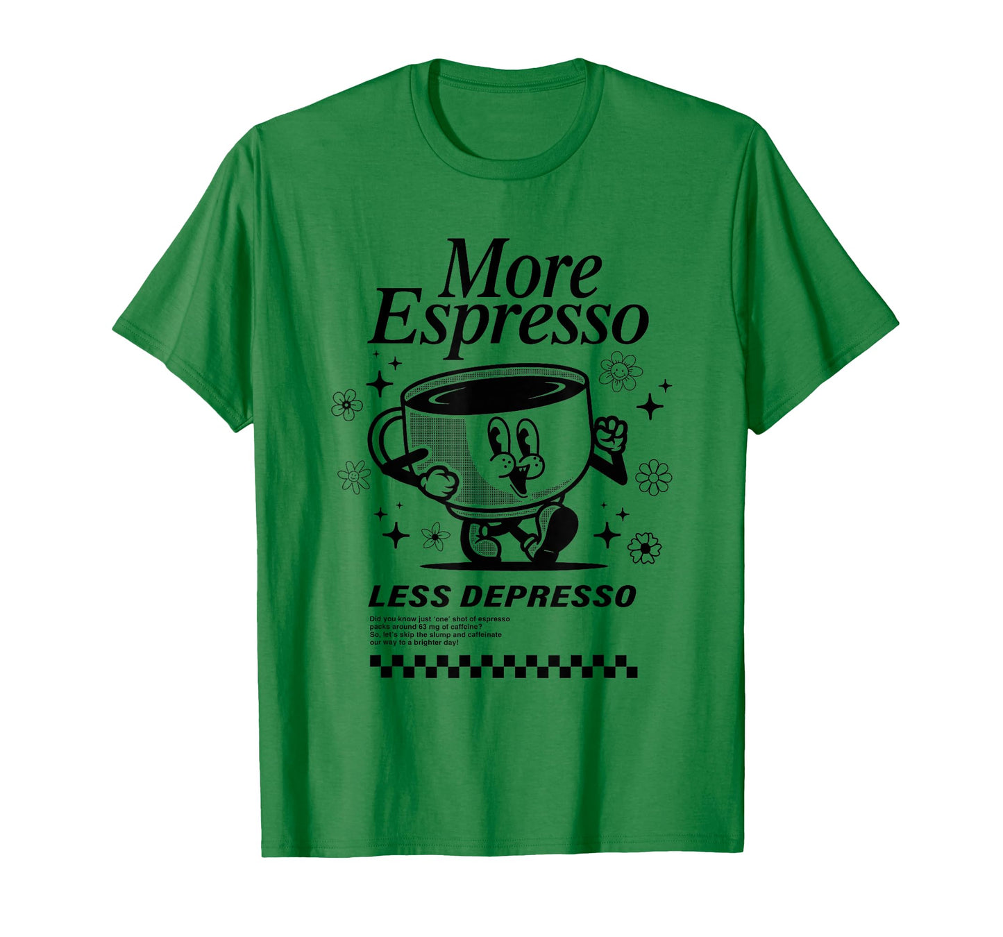 Groovy Vintage More Espresso Less Depresso Funny Coffee T-Shirt