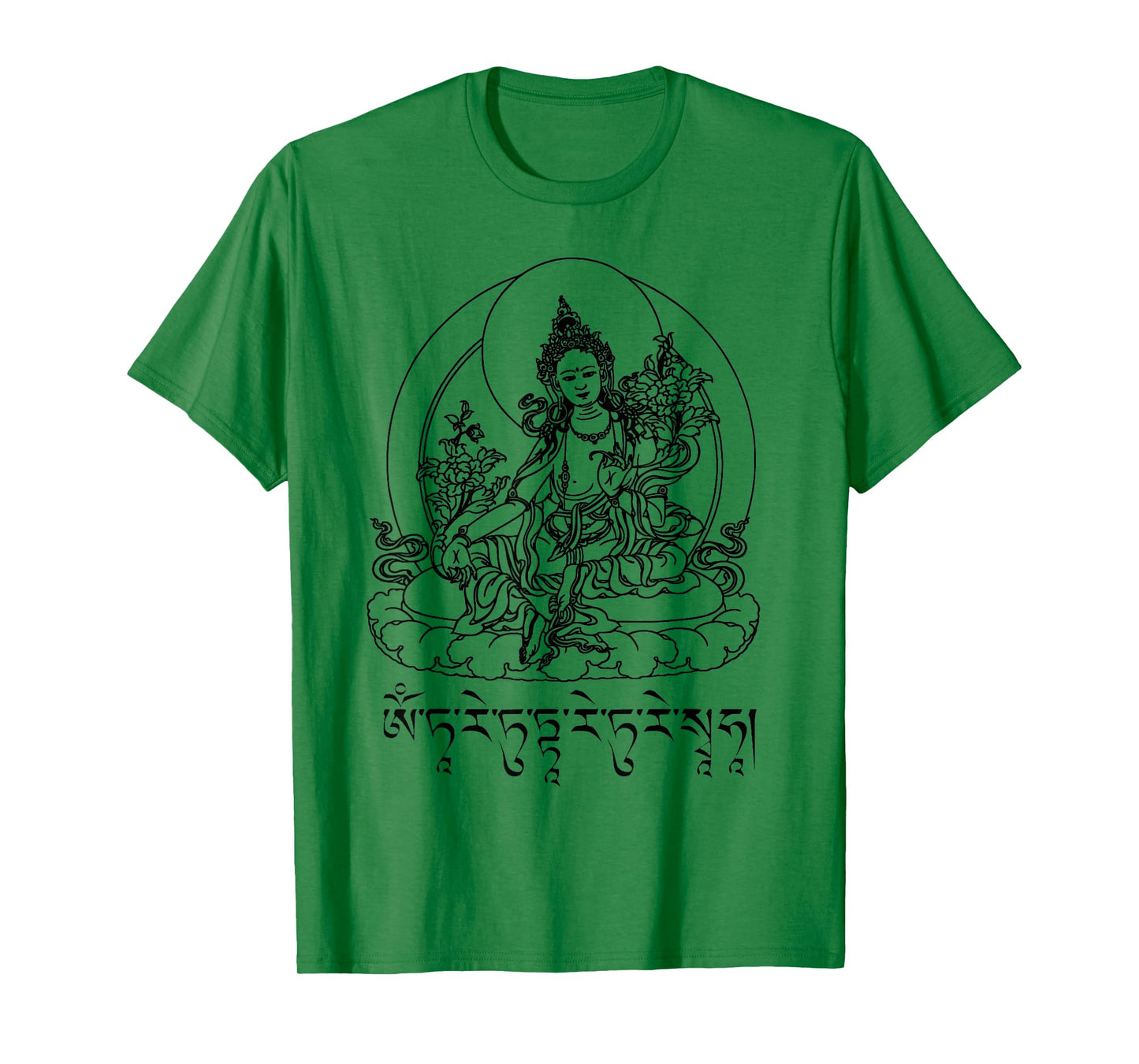 Buddha Green Tara Mantra Tibetan Buddhism Vajrayana T-Shirt