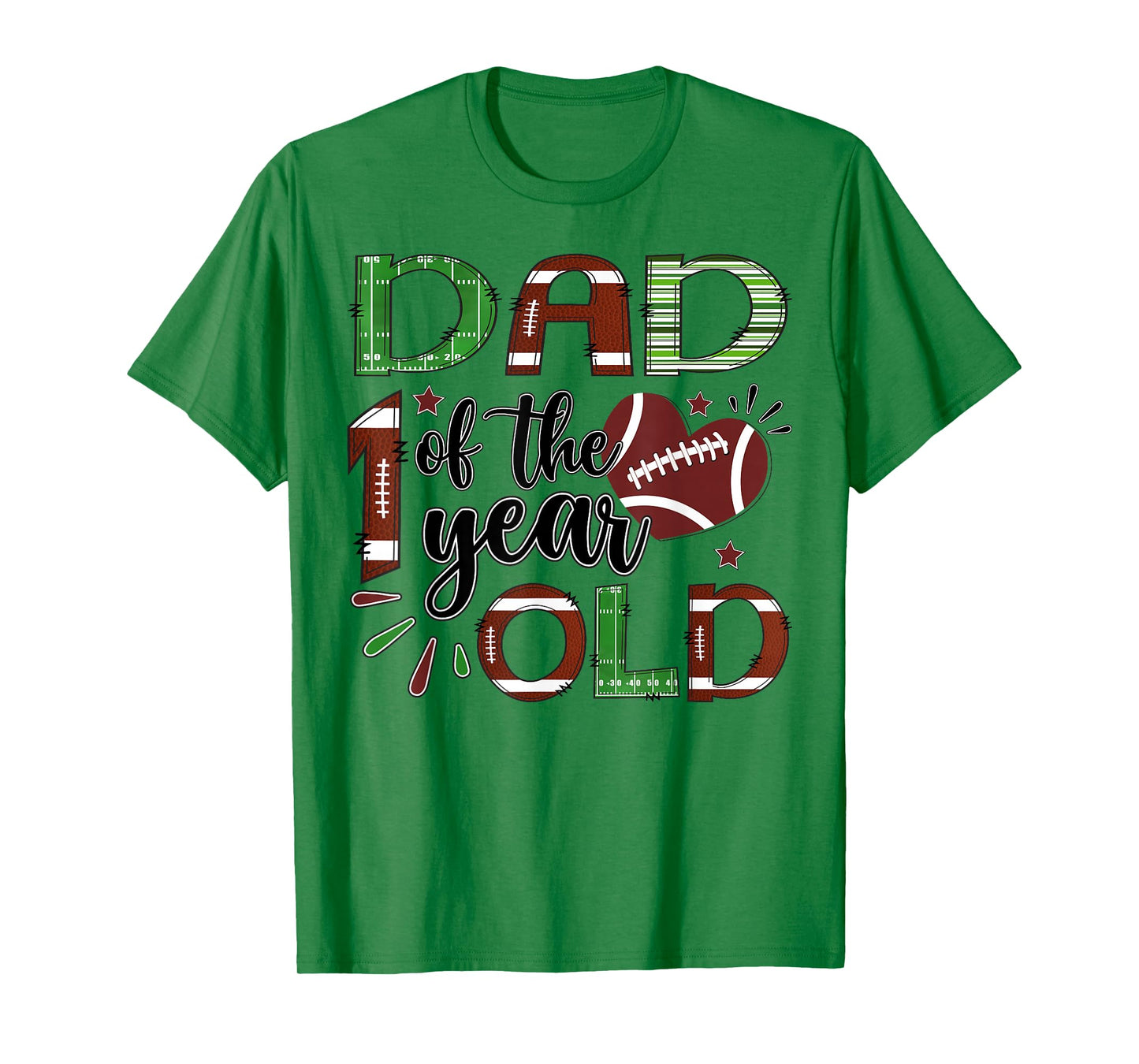 Dad of The 1 Year Old Football 1st Birthday Boy Matching T-Shirt