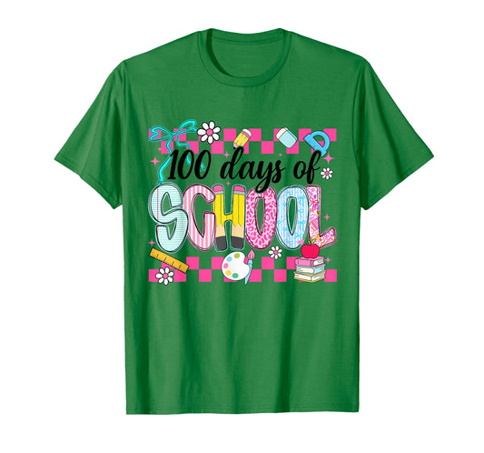 100 Days of School Preppy 100th Day of School Teacher Kids T-Shirt
