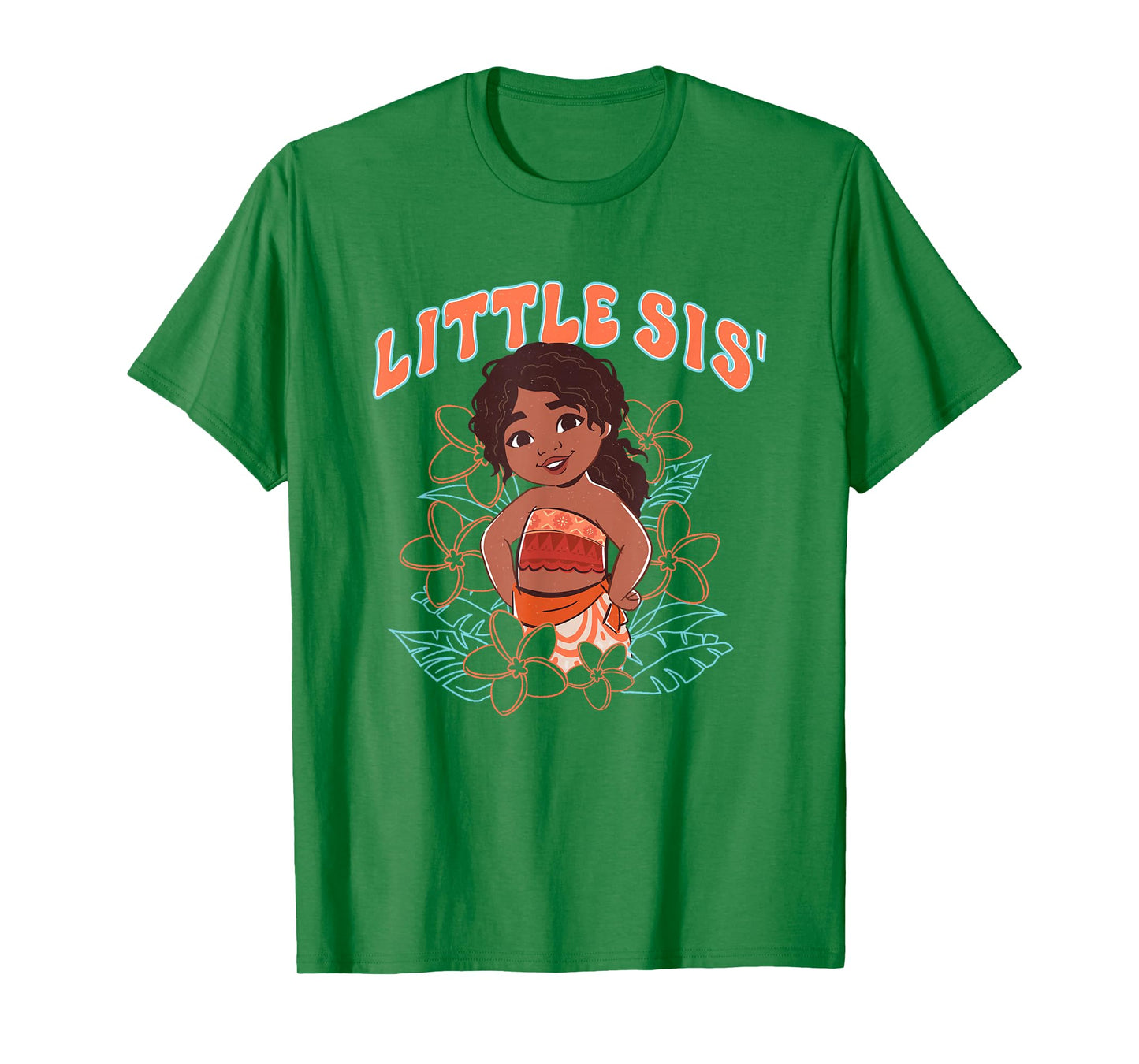 Disney Moana 2 Little Sis' Cute Simea Tropical Floral Logo T-Shirt