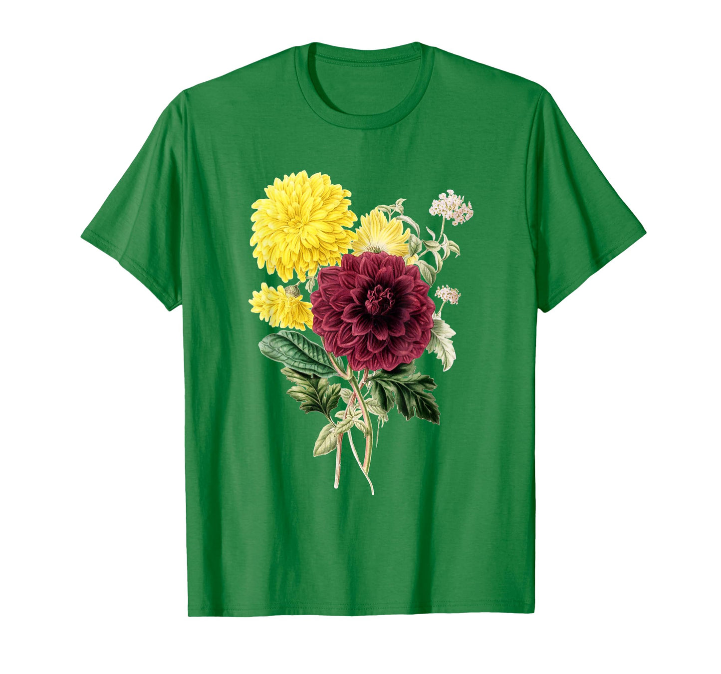 Dahlia Botanical Plant Bee Flower Annual Garden T-Shirt