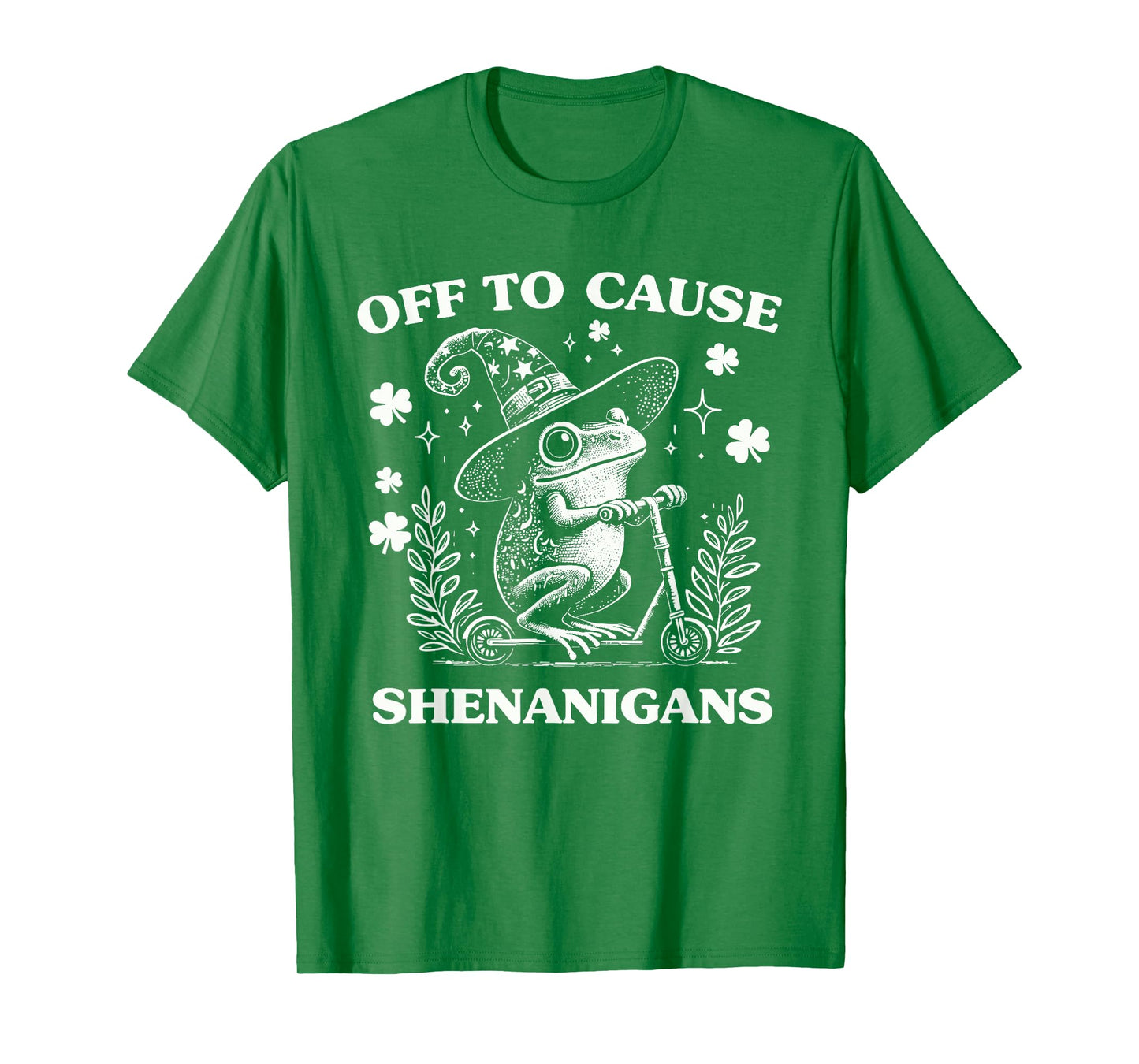 Off to Cause Shenanigans Vintage Funny St Patricks Frog T-Shirt